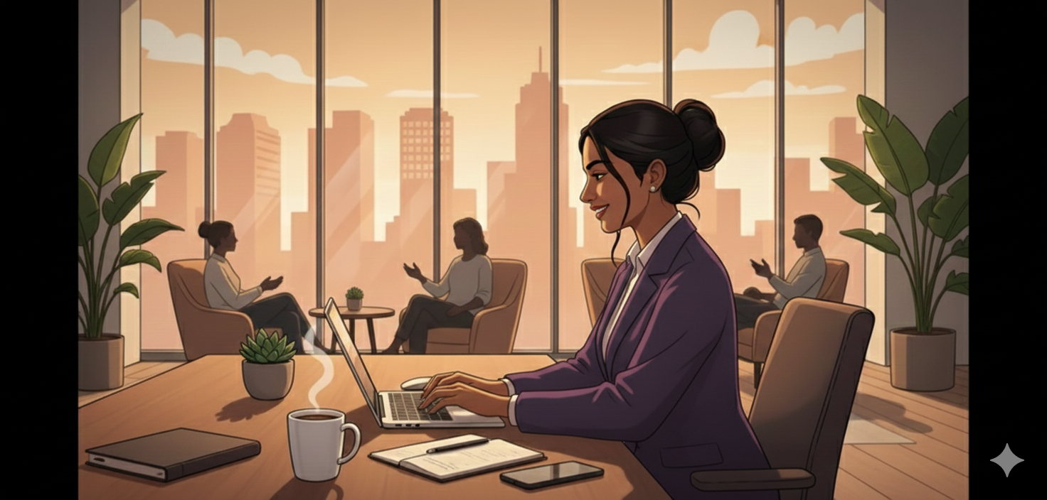 Hospitality professional coordinating guest communication with clarity and care