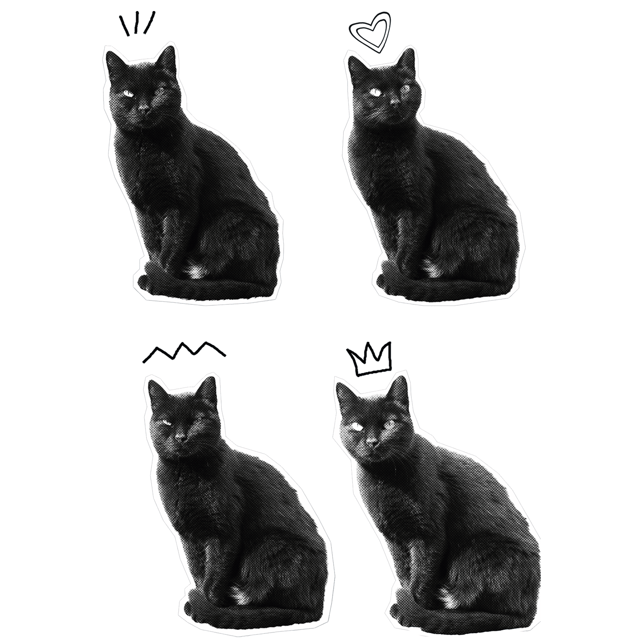 Black Cat Newsprint Style