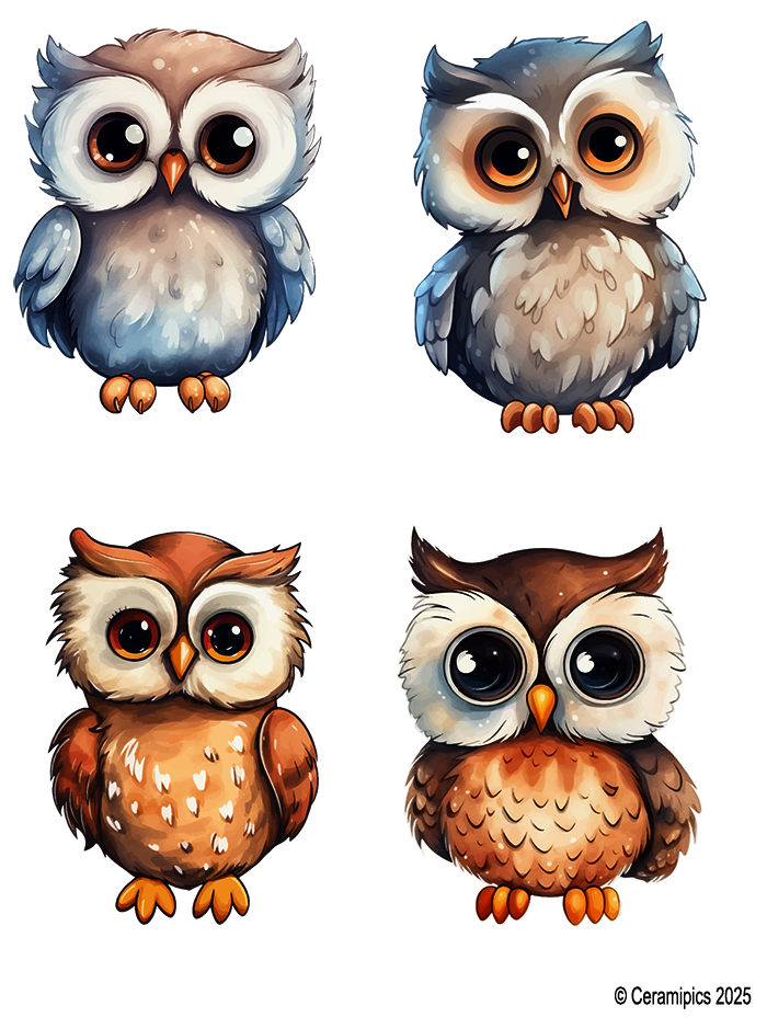 Watercolor Owls