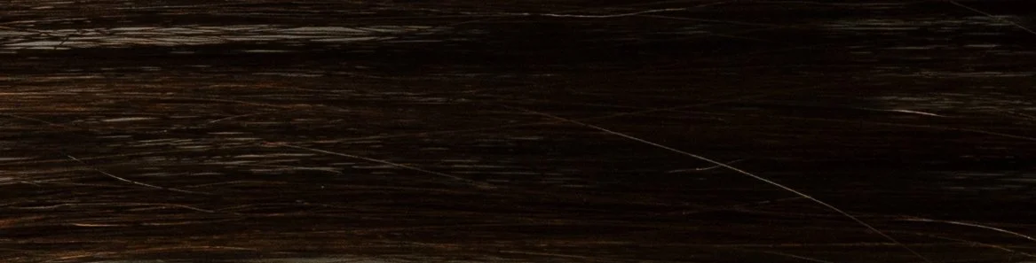 Close-up of dark brown hair with subtle streaks and texture.
