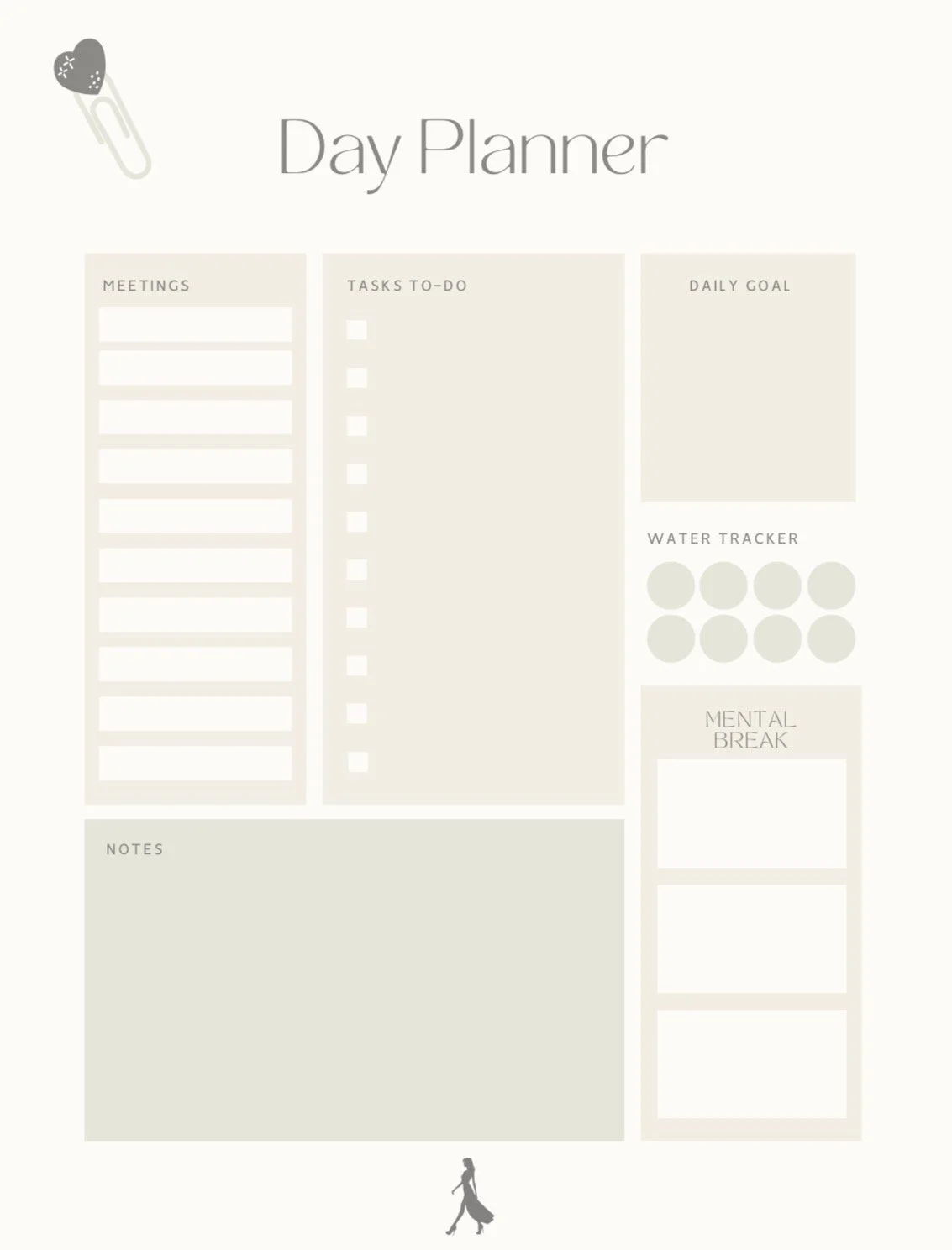 Work daily planner sheet