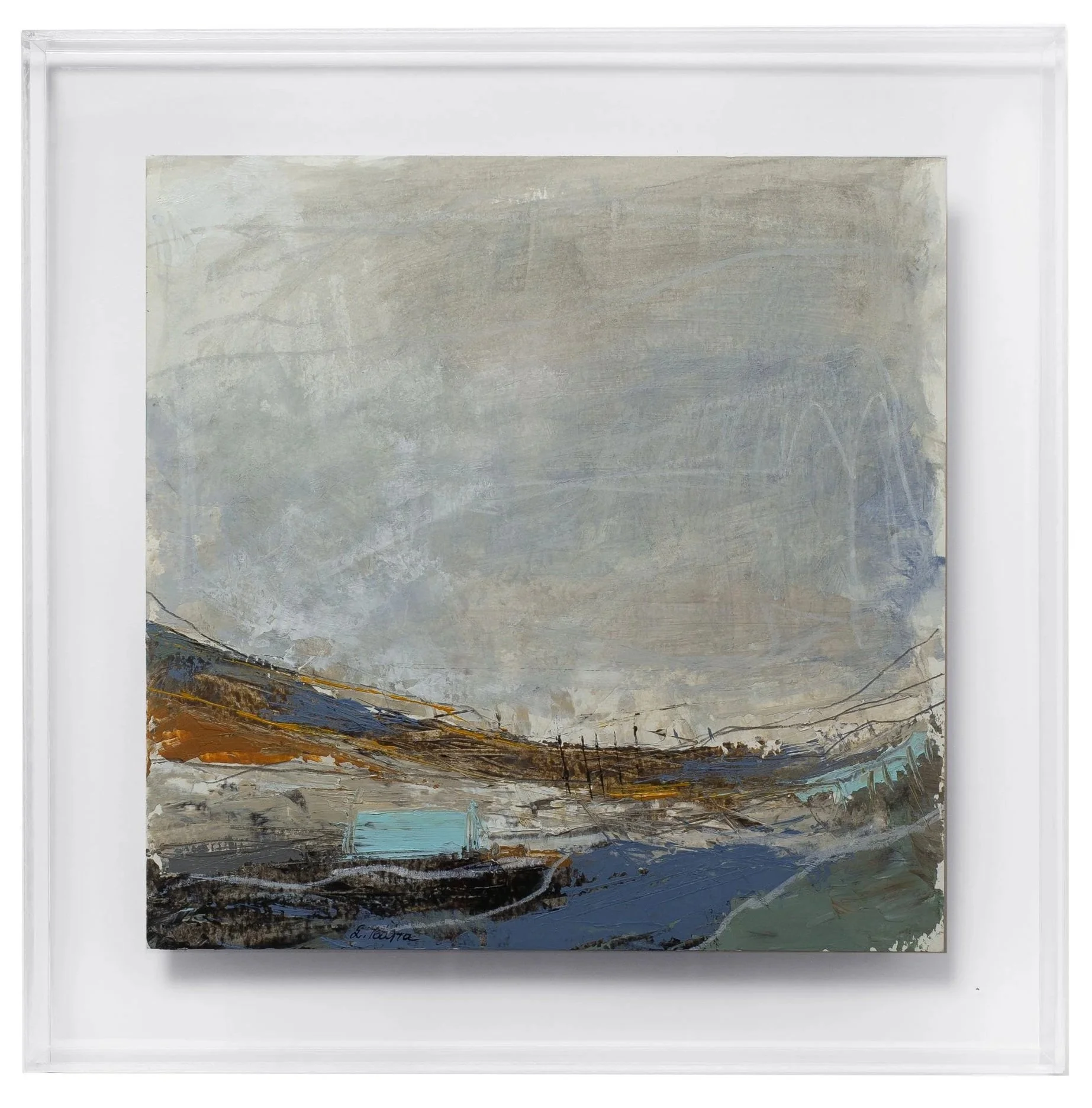  "landscape" No.4, Acrylics on Watercolor paper, 24,5 x 24,5 cm (plexi 32 x 32 cm).jpg