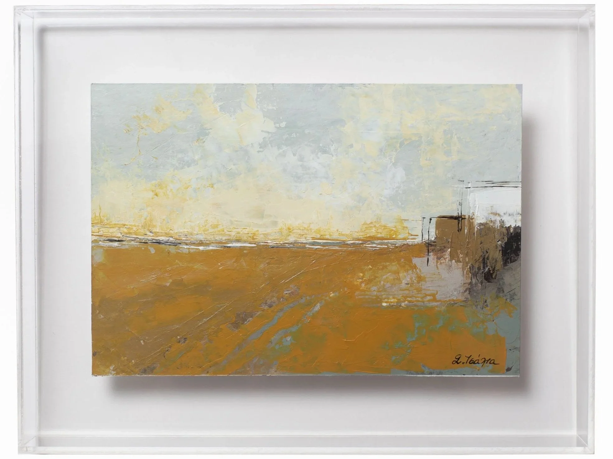  "landscape" No.5, Acrylics on Watercolor paper, 21,5 x 14,5 cm (plexi 28,5 x 22,5 cm)
