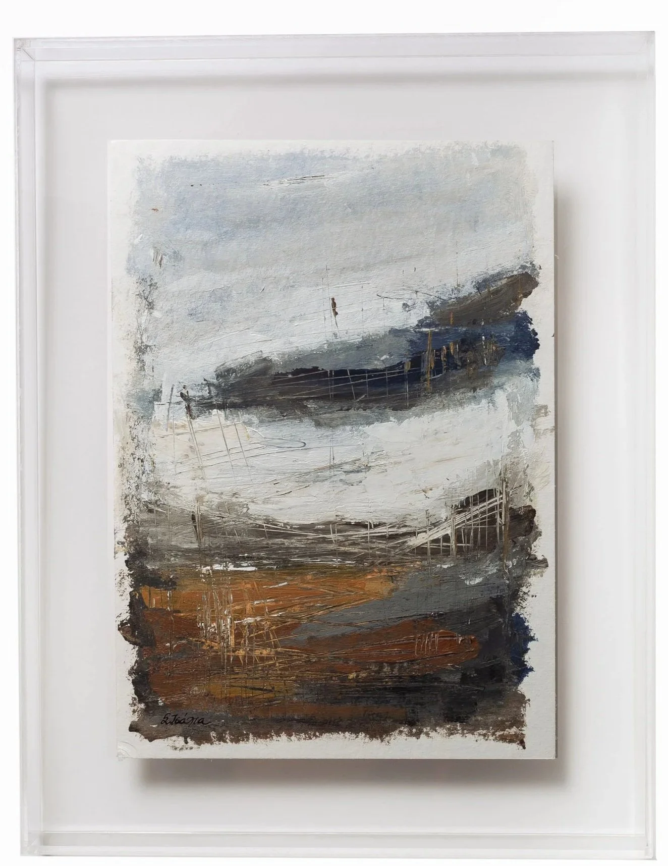  "landscape" No.6, Acrylics on Watercolor paper, 24 x 17 cm (plexi 31 x 24 cm)