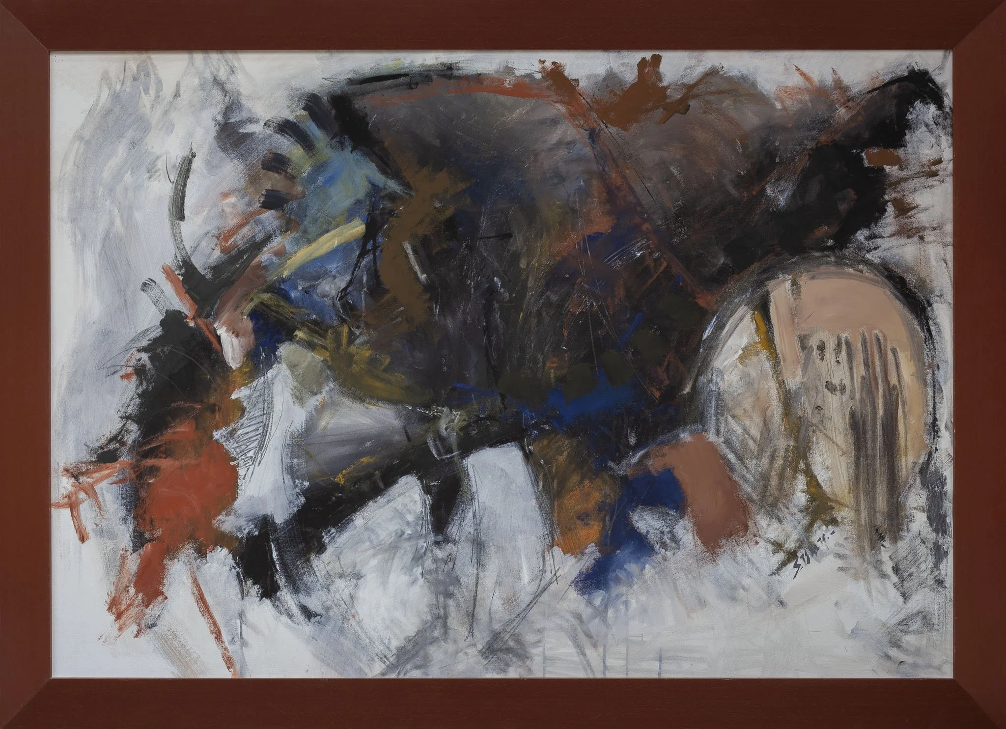 "Hunting", Acrylics on Canvas, 100 x 150 cm (frame 113 x 155 cm)