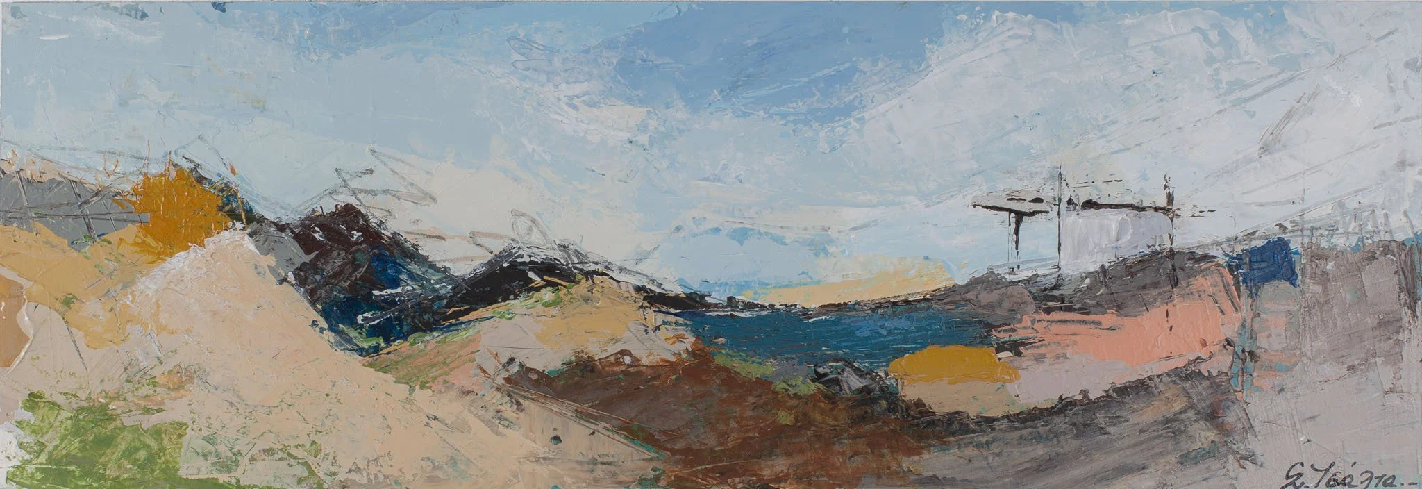 "landscape" Νο.4, Acrylics on Watercolor Paper, 30 x 10 cm - SOLD 