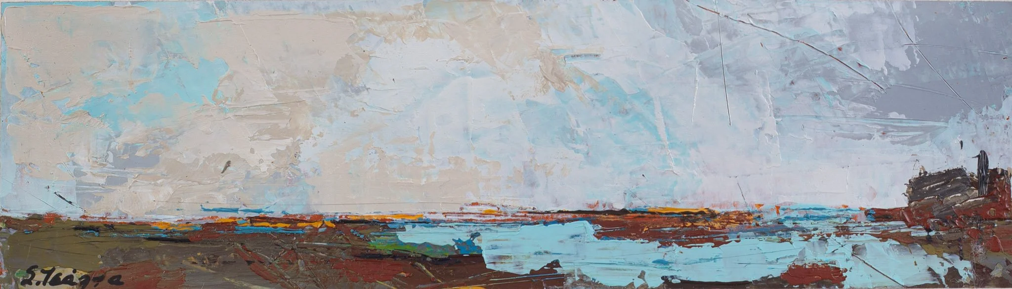 "landscape" No.31, Acrylics on Watercolor Paper,  5,8 x 20,2 cm 