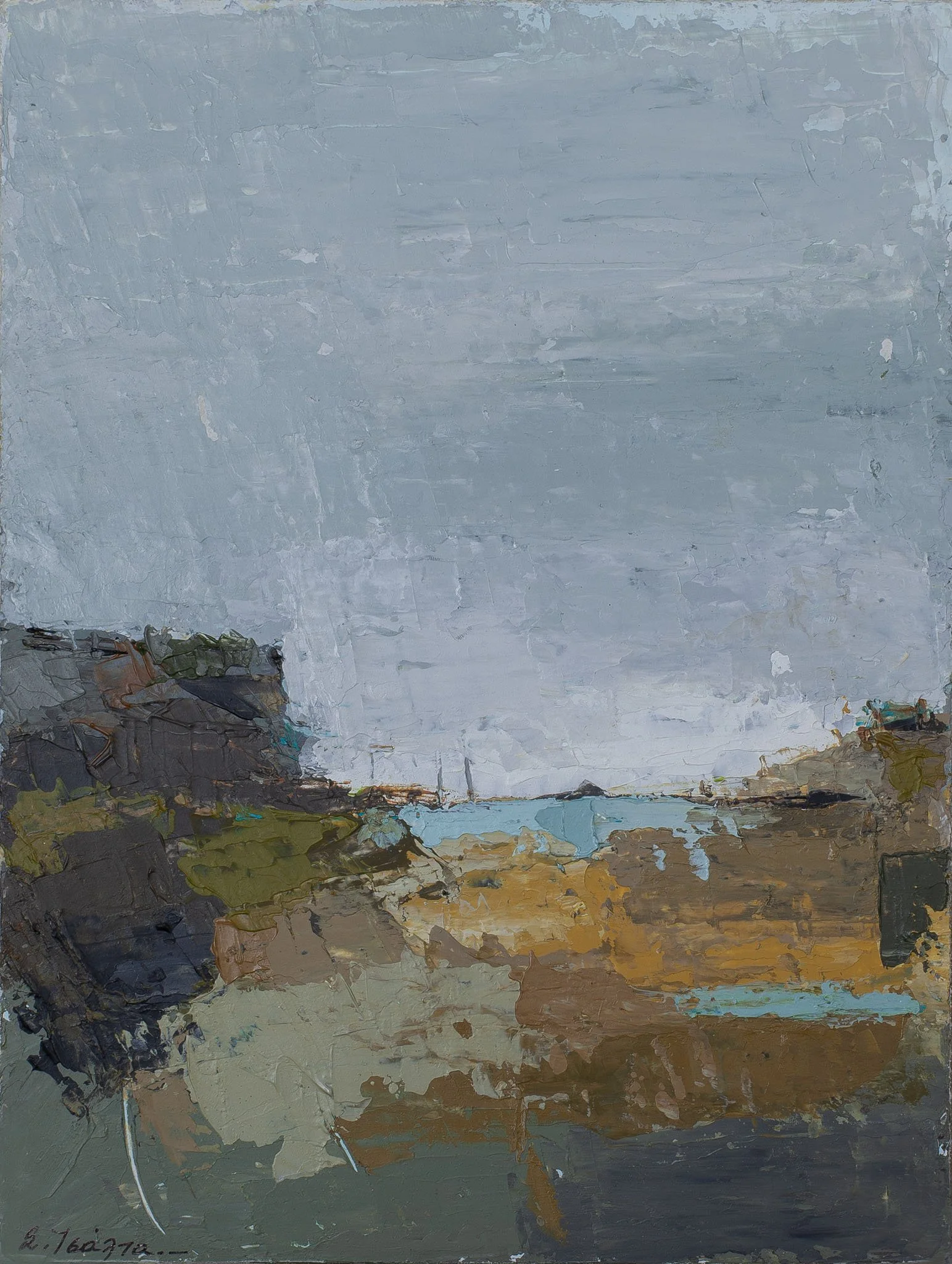"landscape" No.5, Acrylics on Watercolor Paper, 21 x 15 cm - SOLD
