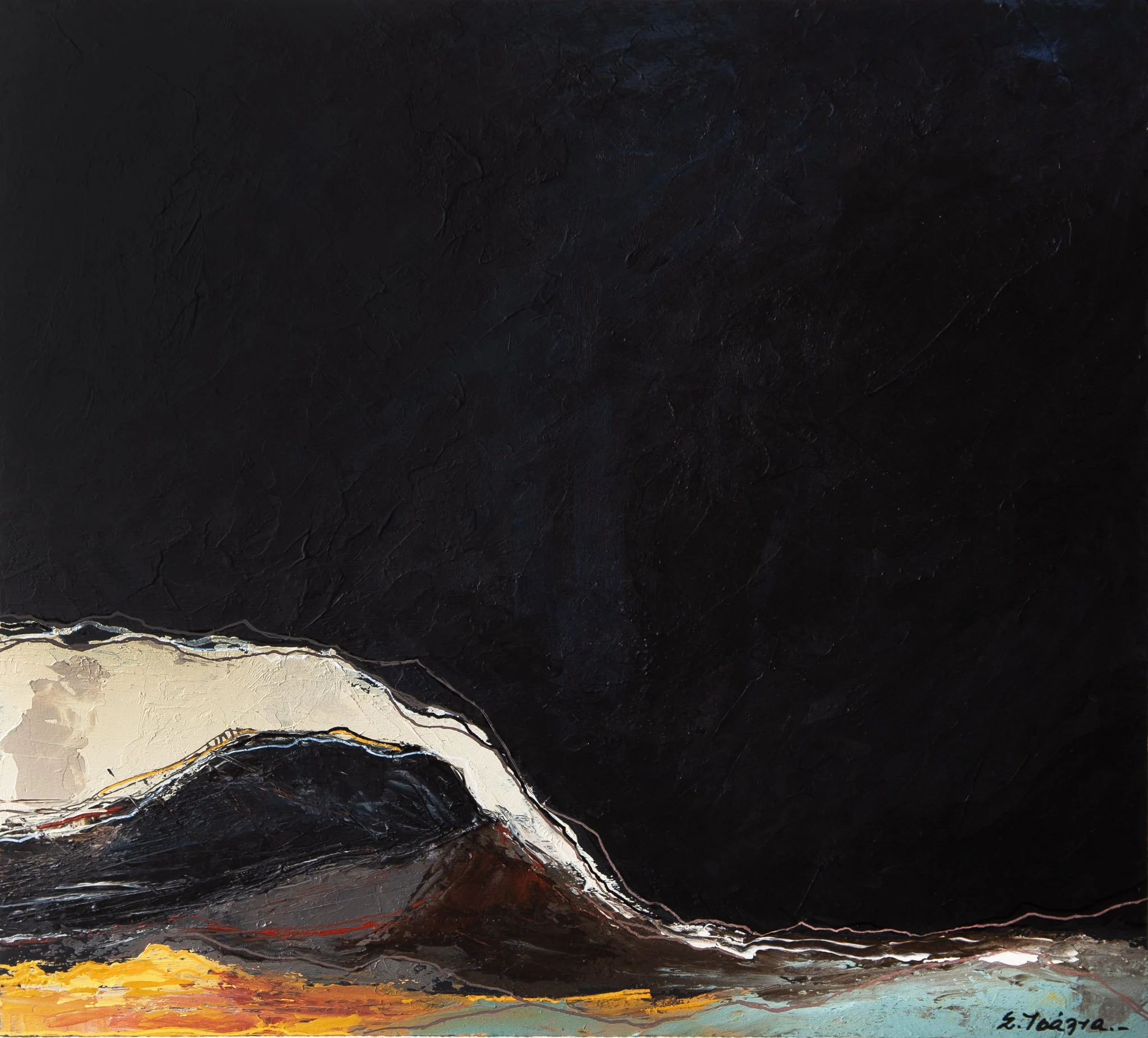 "landscape" No. 48 , Acrylics on Wood, 30 X 27 cm - SOLD