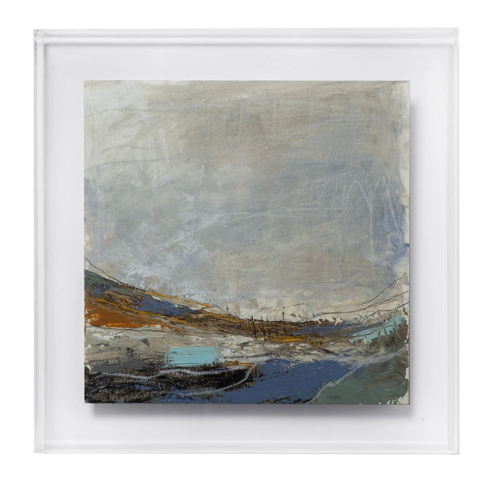  "landscape" No.4, Acrylics on Watercolor paper, 24,5 x 24,5 cm (plexi 32 x 32 cm).jpg