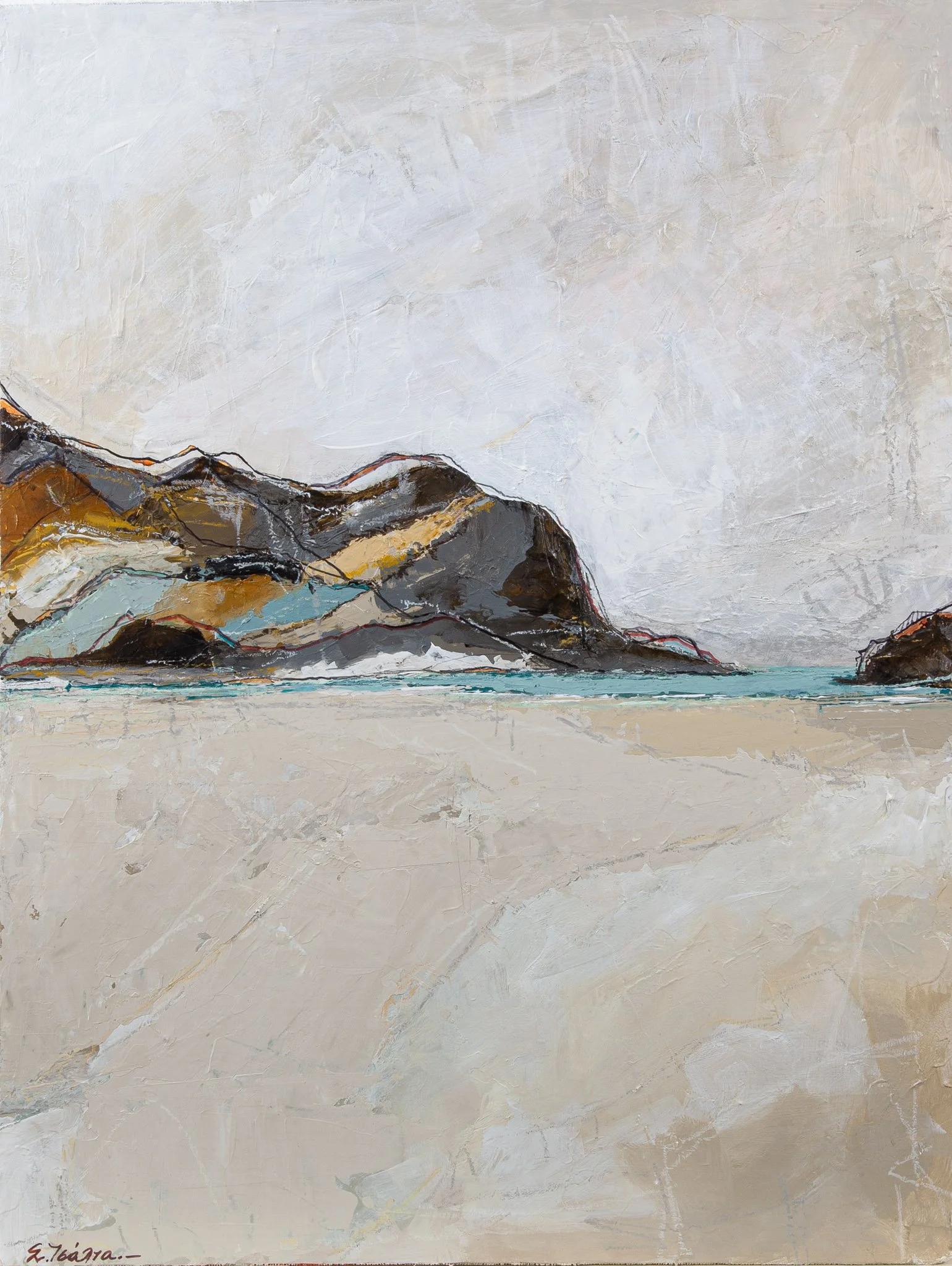 "landscape" No. 49 , Acrylics on Wood, 48 x 36 cm