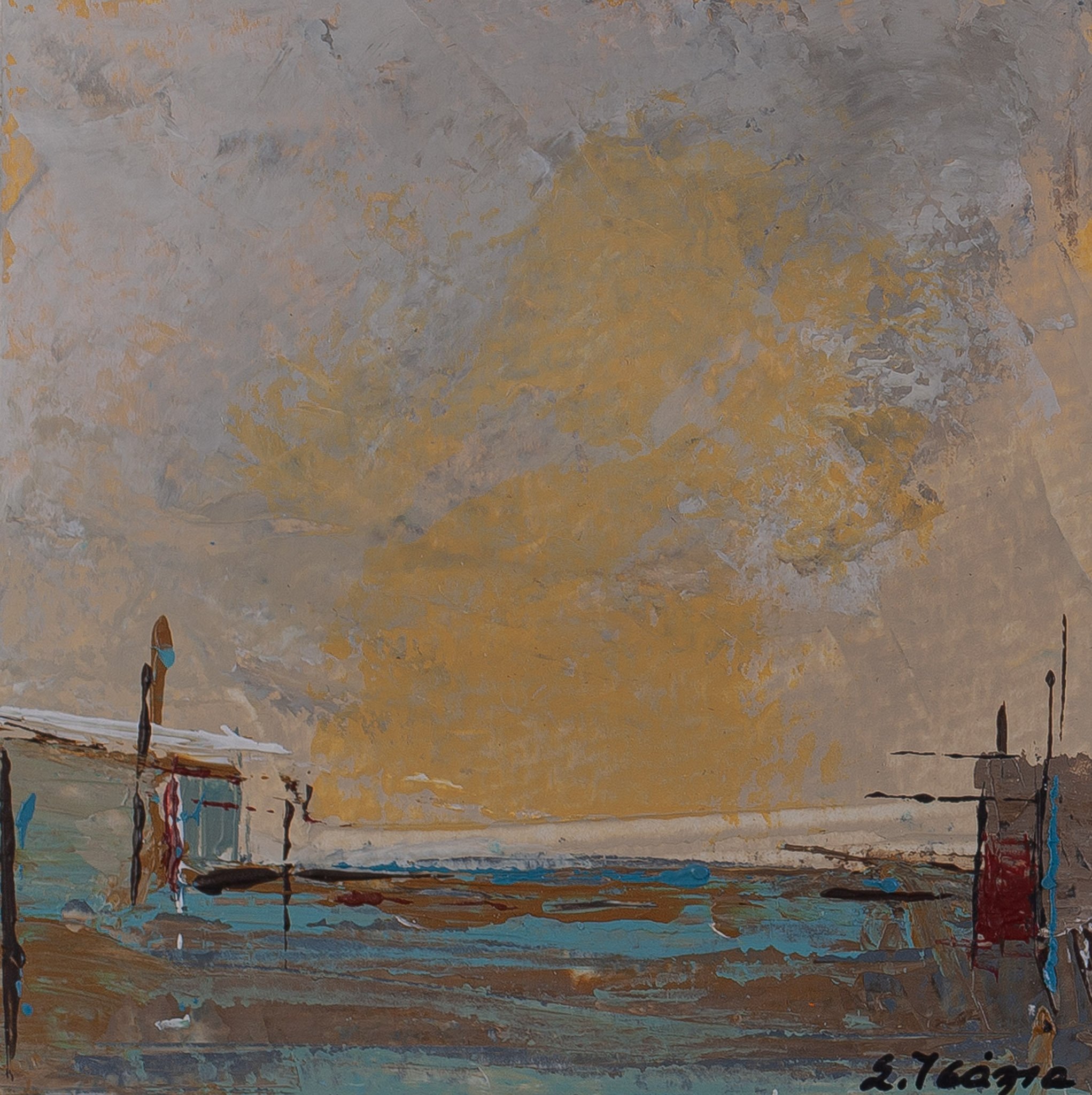  "landscape" No.17, Acrylics on Watercolor Paper,  10,2 x 10,2 cm 