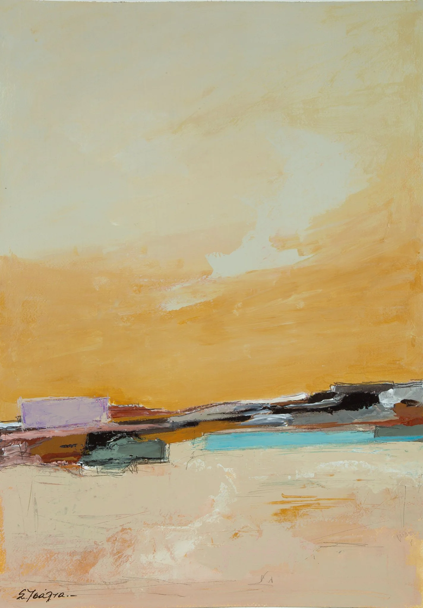"landscape" No. 61 , Acrylics on Watercolor paper, 51 x 36 cm