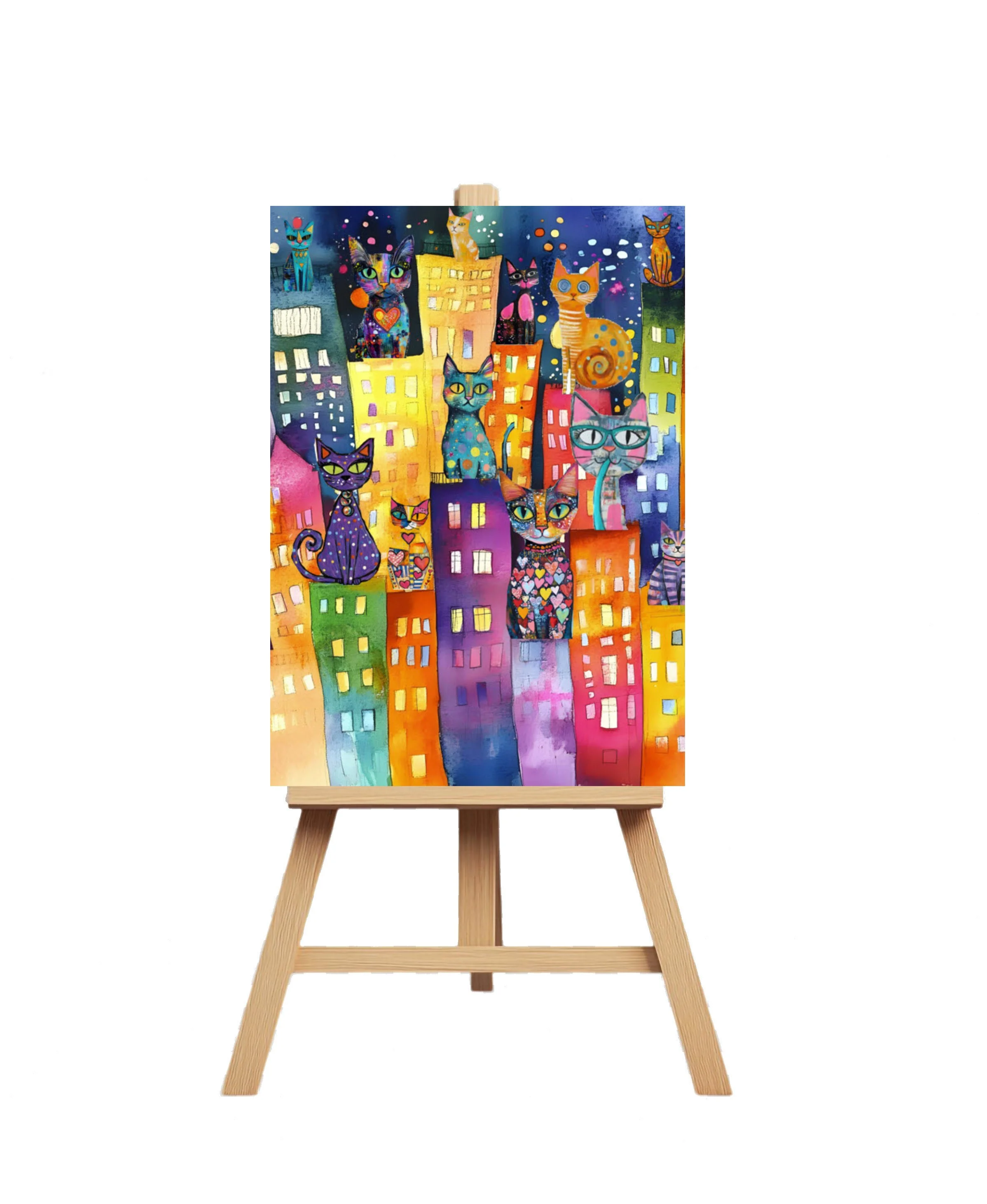 City Cats  (12" x 16")