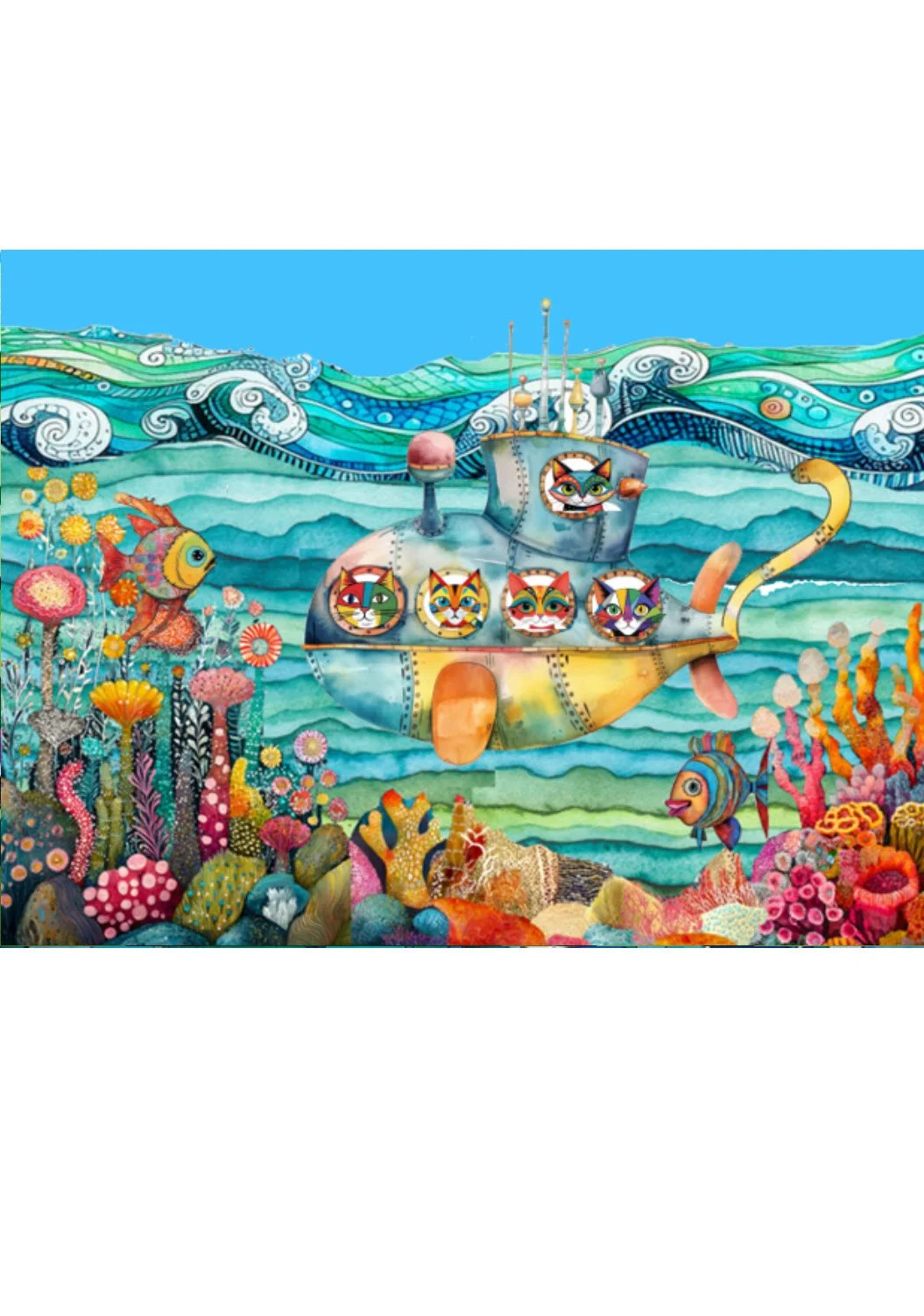 Cat-marine  (12" x 16")