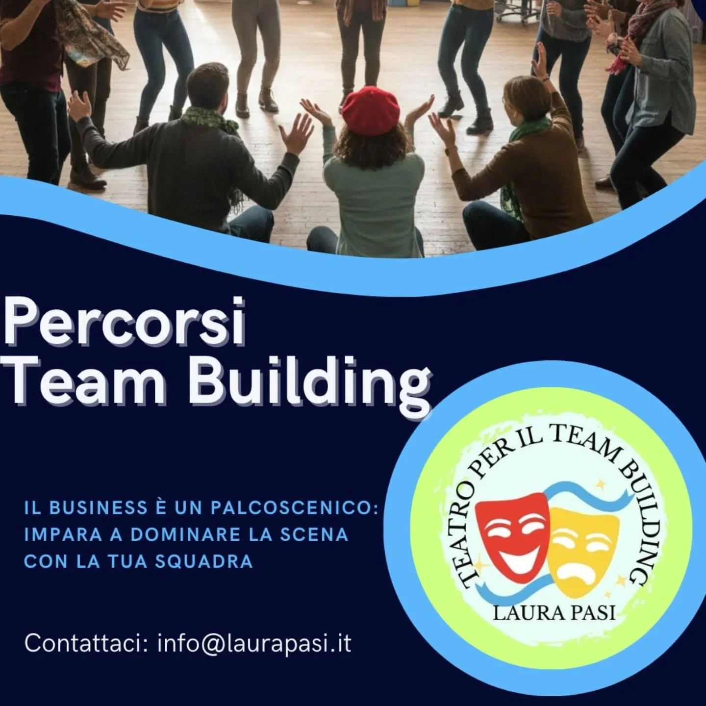 🎭 Andiamo oltre la quarta parete🎭

Percorsi di Team Building tramite il teatro.

Crea, collabora, sperimenta e forma la Tua squadra.

Per ogni tua necessit&agrave; non esitare a contattarci: info@laurapasi.it

#teambuildinggames #teambuidling #riso