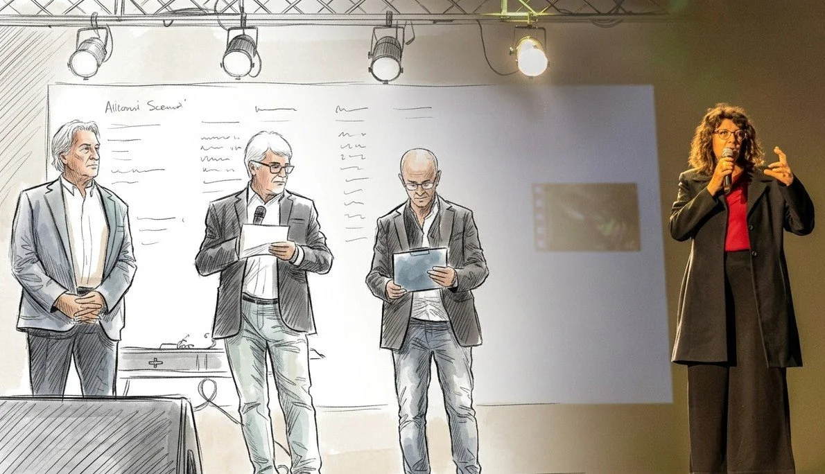 Formazione aziendale esperienziale, l'immagine rappresenta un momento di sintesi e presentazione dei risultati del workshop,