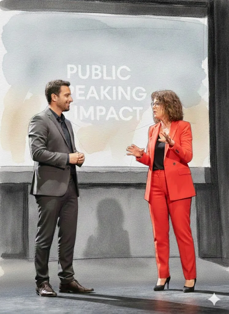 Sessione pratica di public speaking con Laura Pasi, per il team building.