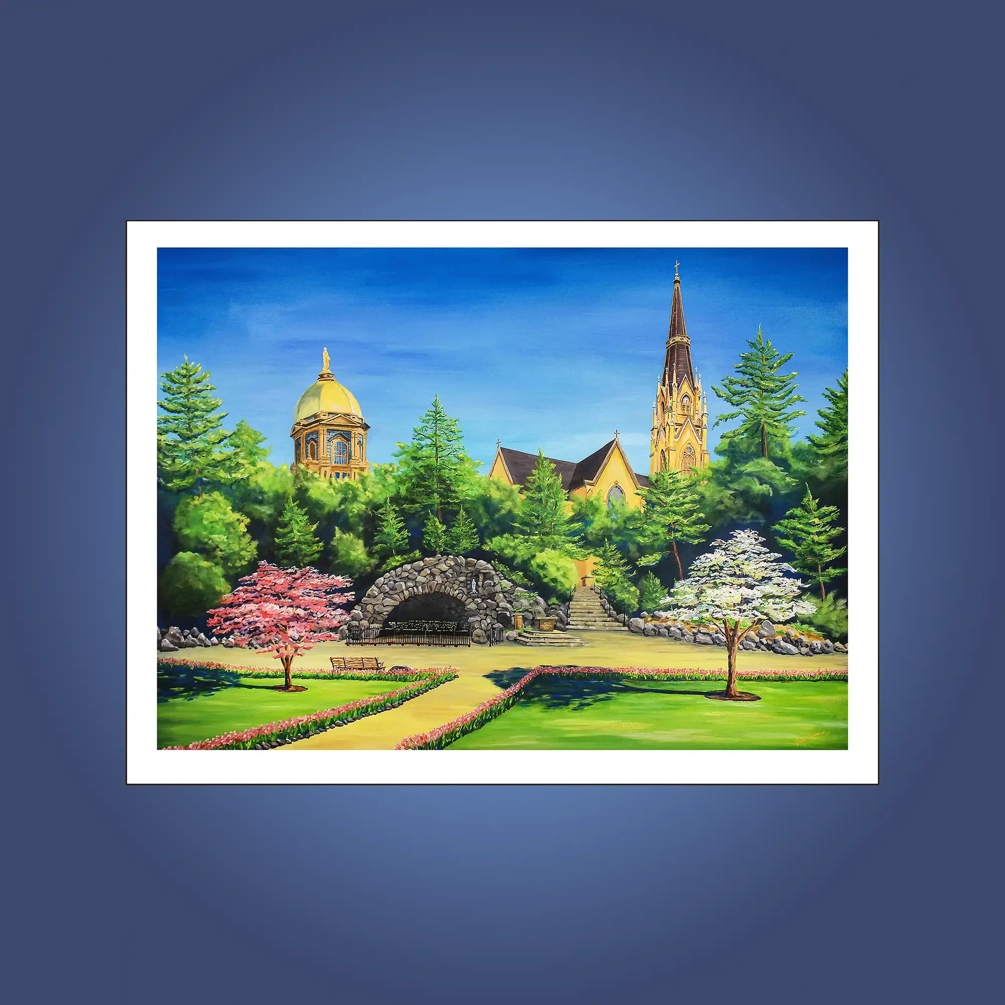 The Grotto at Notre Dame 18" x 24" Print