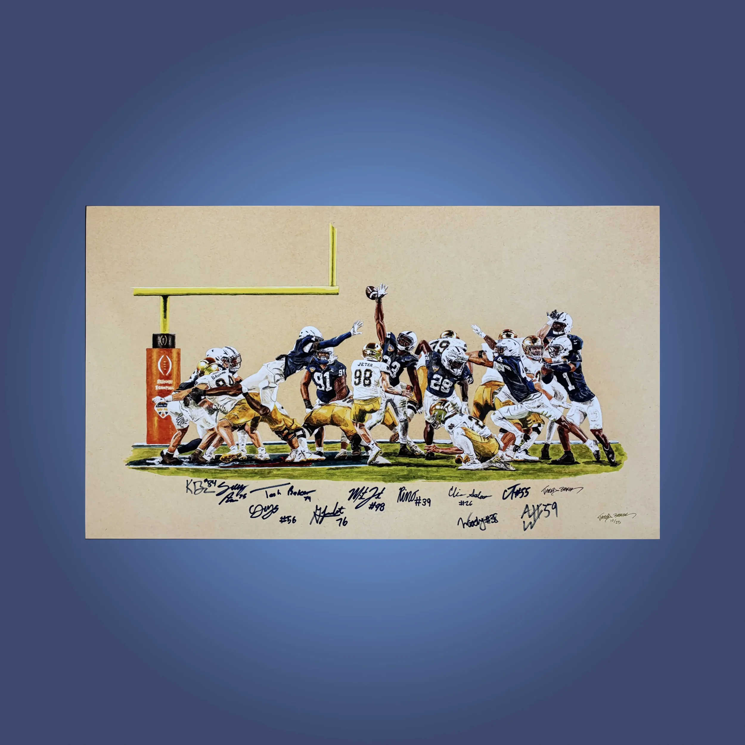 "The Kick" Limited Edition 14" x 24" Print Player Autographed