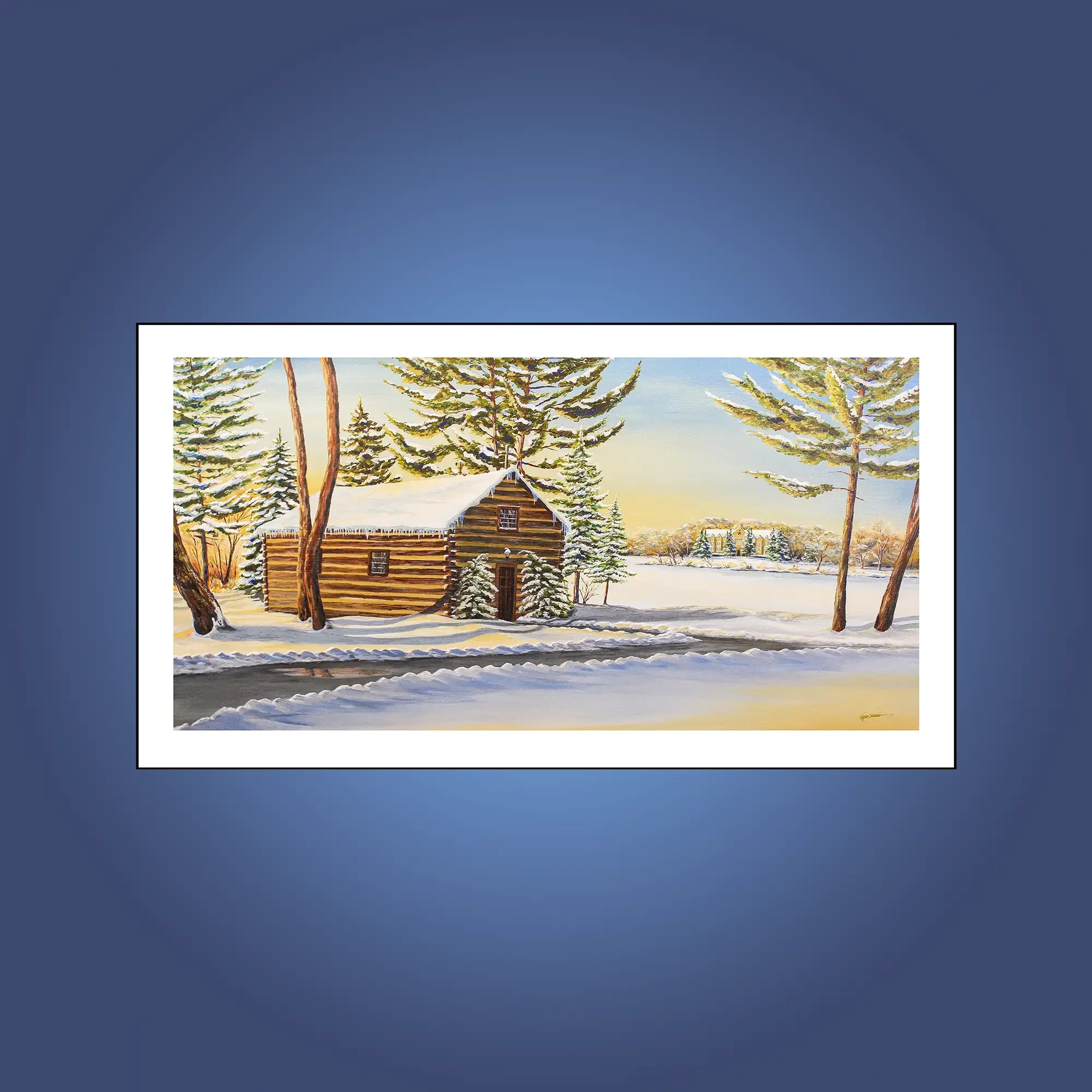 The Log Chapel at Notre Dame 12" x 22" Print