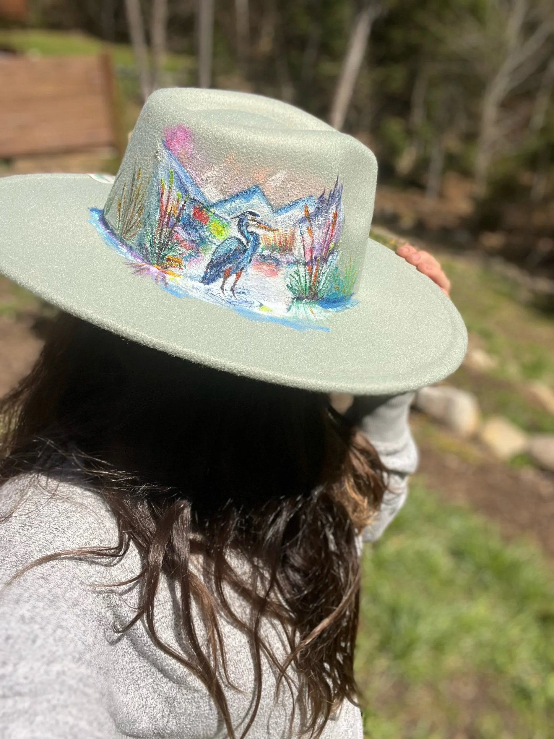 Great Blue Herron - Wide Brim Hat