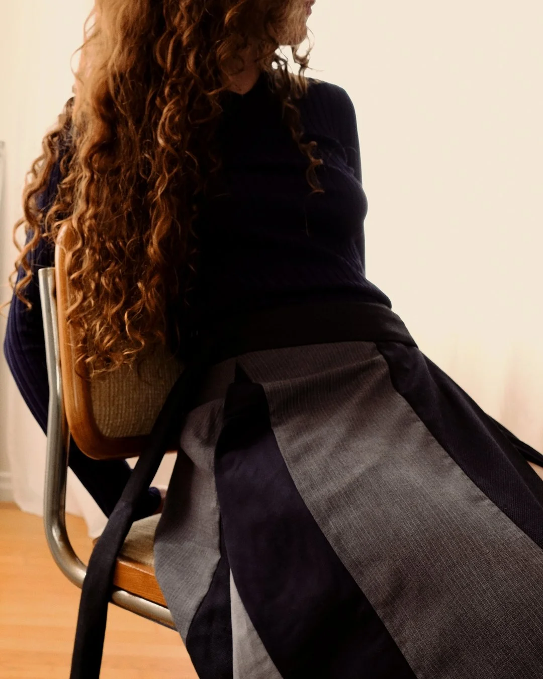 Wool Panel Wrap Skirt