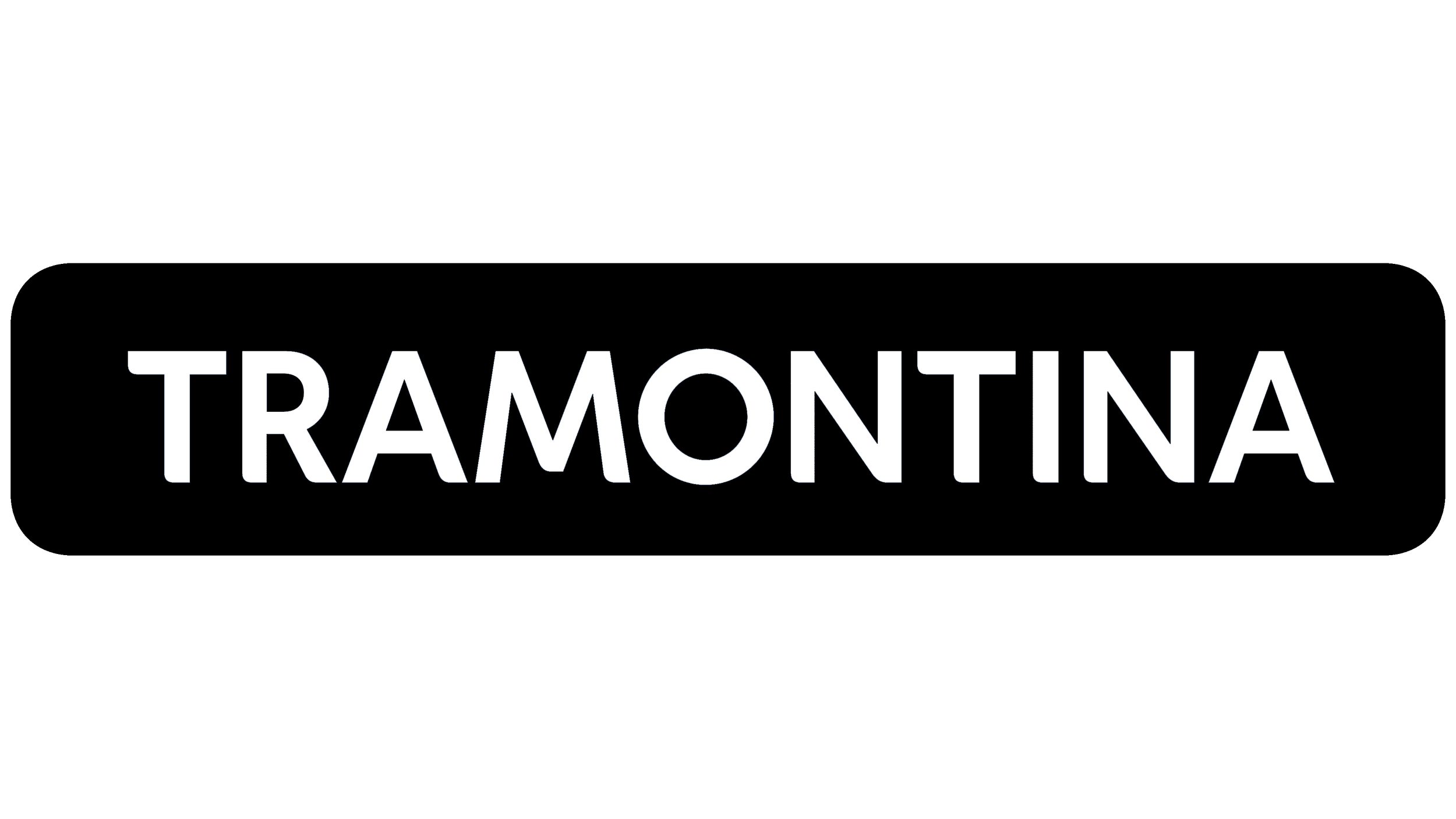 Black background with the white uppercase text 'TRAMONTINA' in the center.