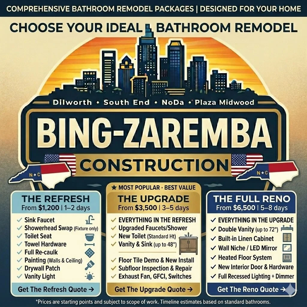 Hey Charlotte... tired of getting quotes for bathroom remodels at a minimum of $40,000? We can do it for less with one special technique... message me for more info! #charlotte #charlottetown #bathroomremodel #huntersville  #cornelius