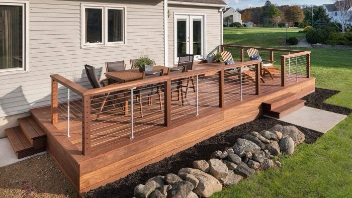 Hey Charlotte,
Let me ask you a question many homeowners face everyday when repairing their deck. You have 2 options composite or wood. The pros of wood are it is more affordable and completely customizable! Composite on the other hand can be a bit m
