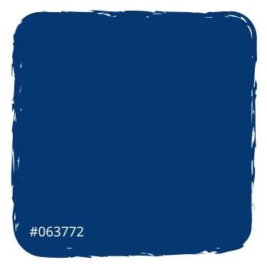 A solid navy blue square with rough, uneven edges, and a small set of white numbers (#063772) in the bottom left corner.