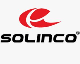 Solinco logo with a stylized red and white swoosh symbol above the company name in black text.
