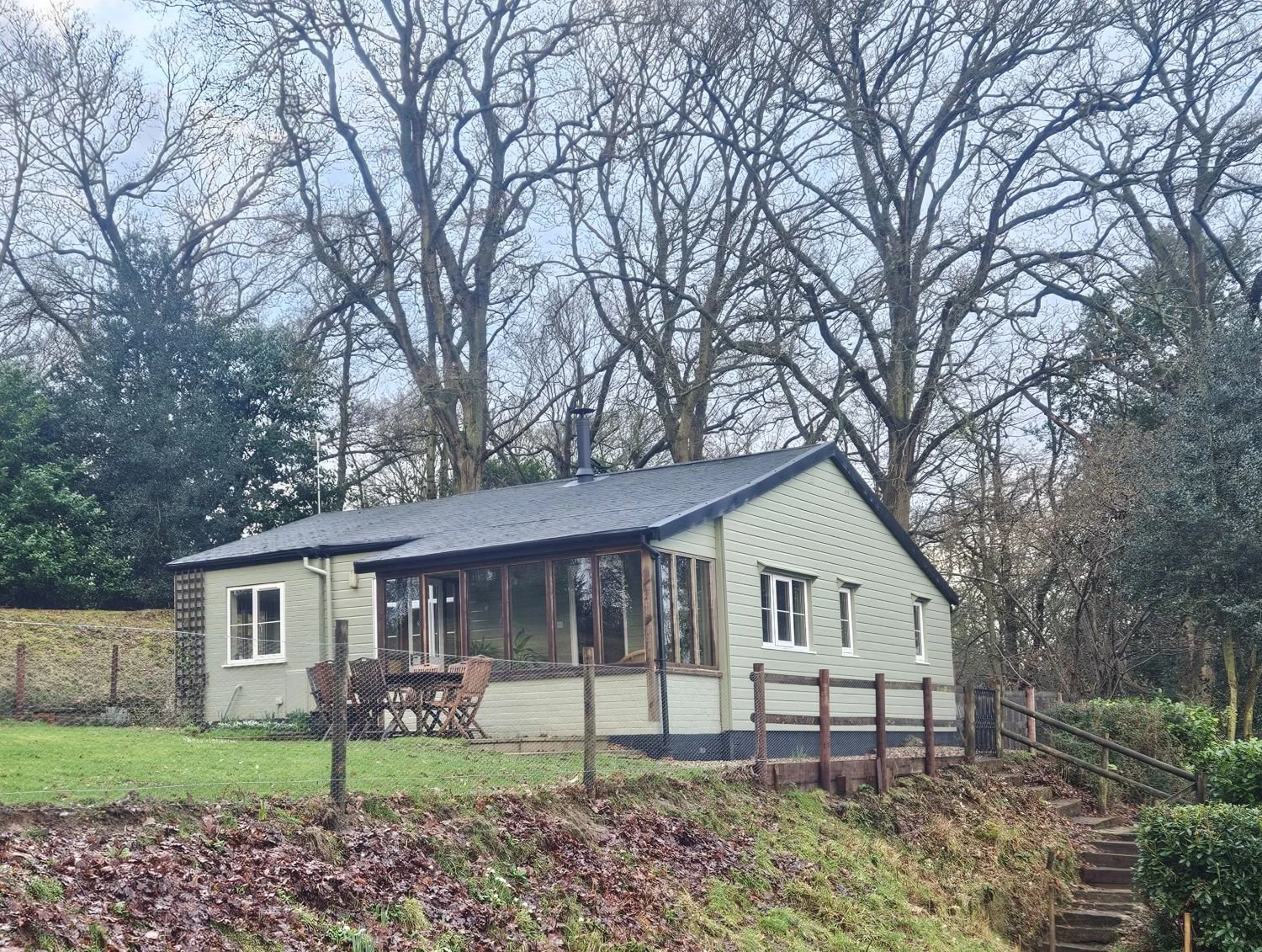 self contained house with fenced garden
