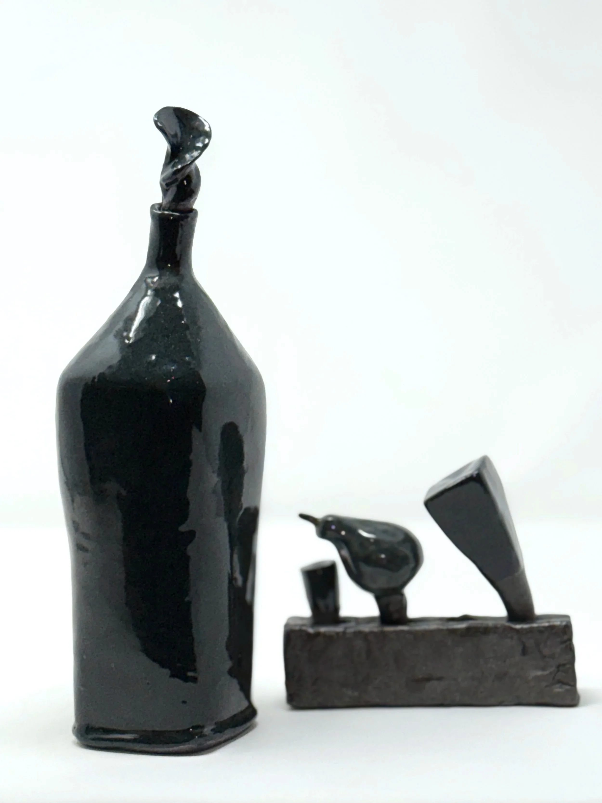 Black Bottle with Four Stoppers, 2025