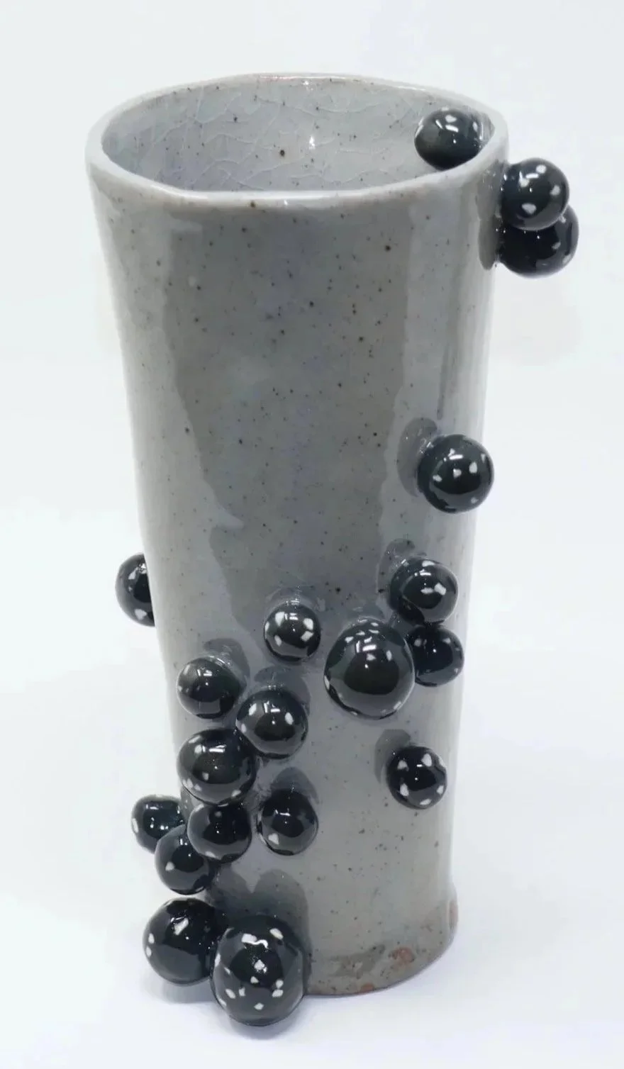 Grey Vase with Black Balls, 2025
