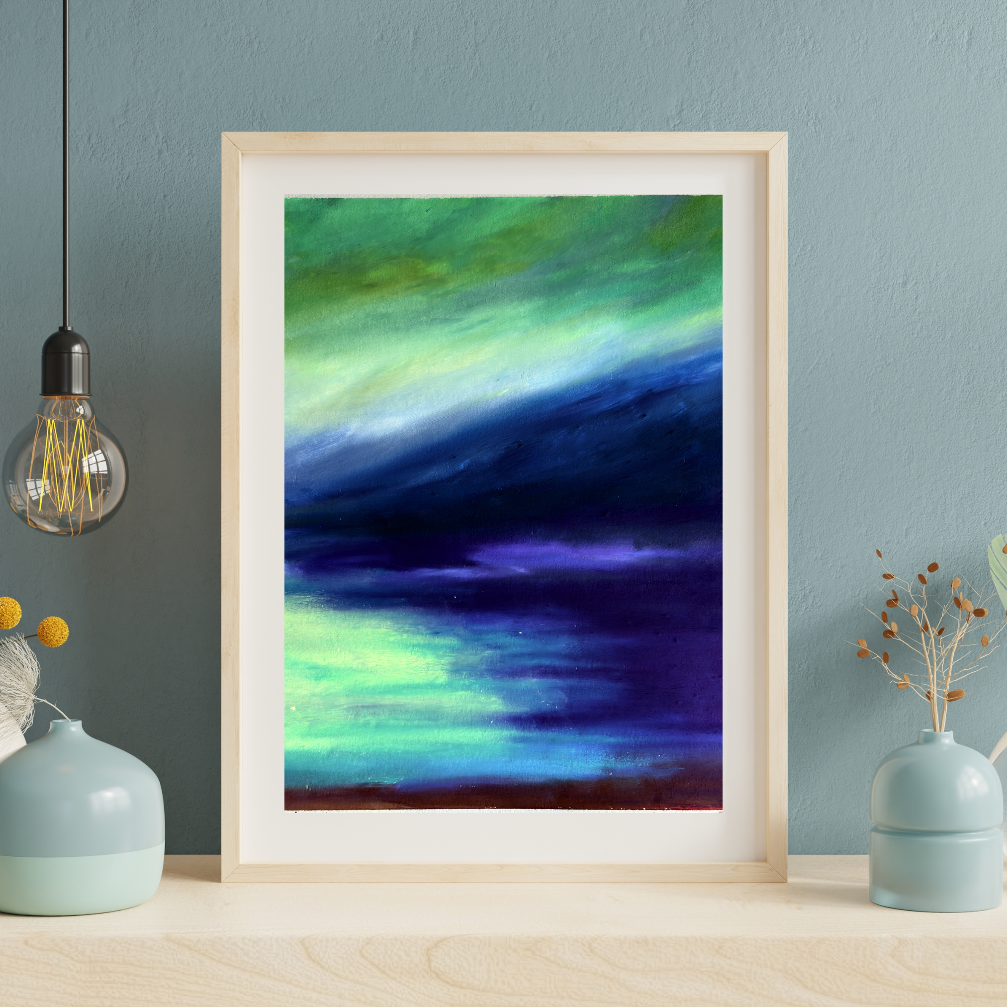 Green Watercolor Art Wall Frame Mockup Instagram Post.png
