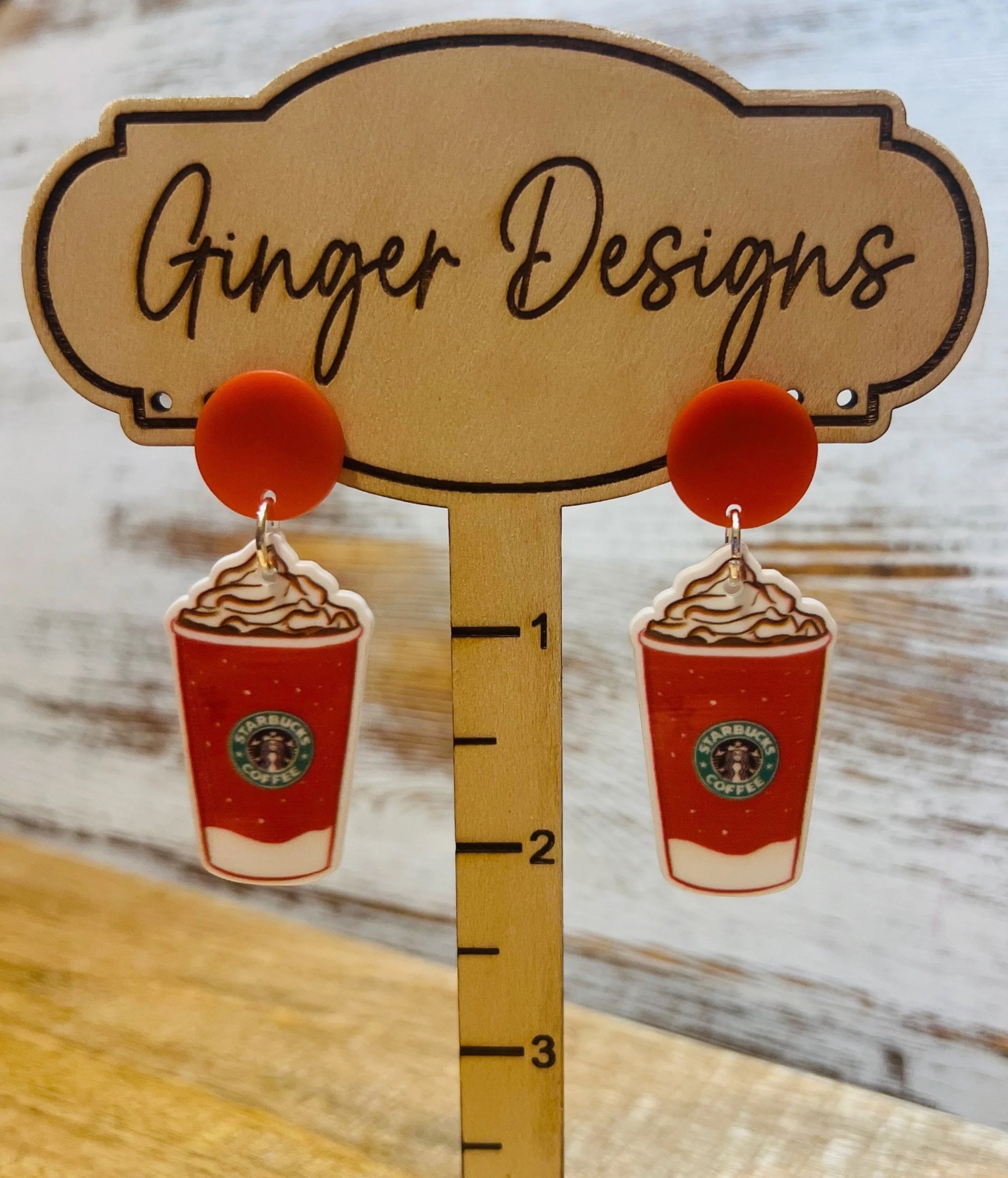 Christmas Starbucks Drink Earrings
