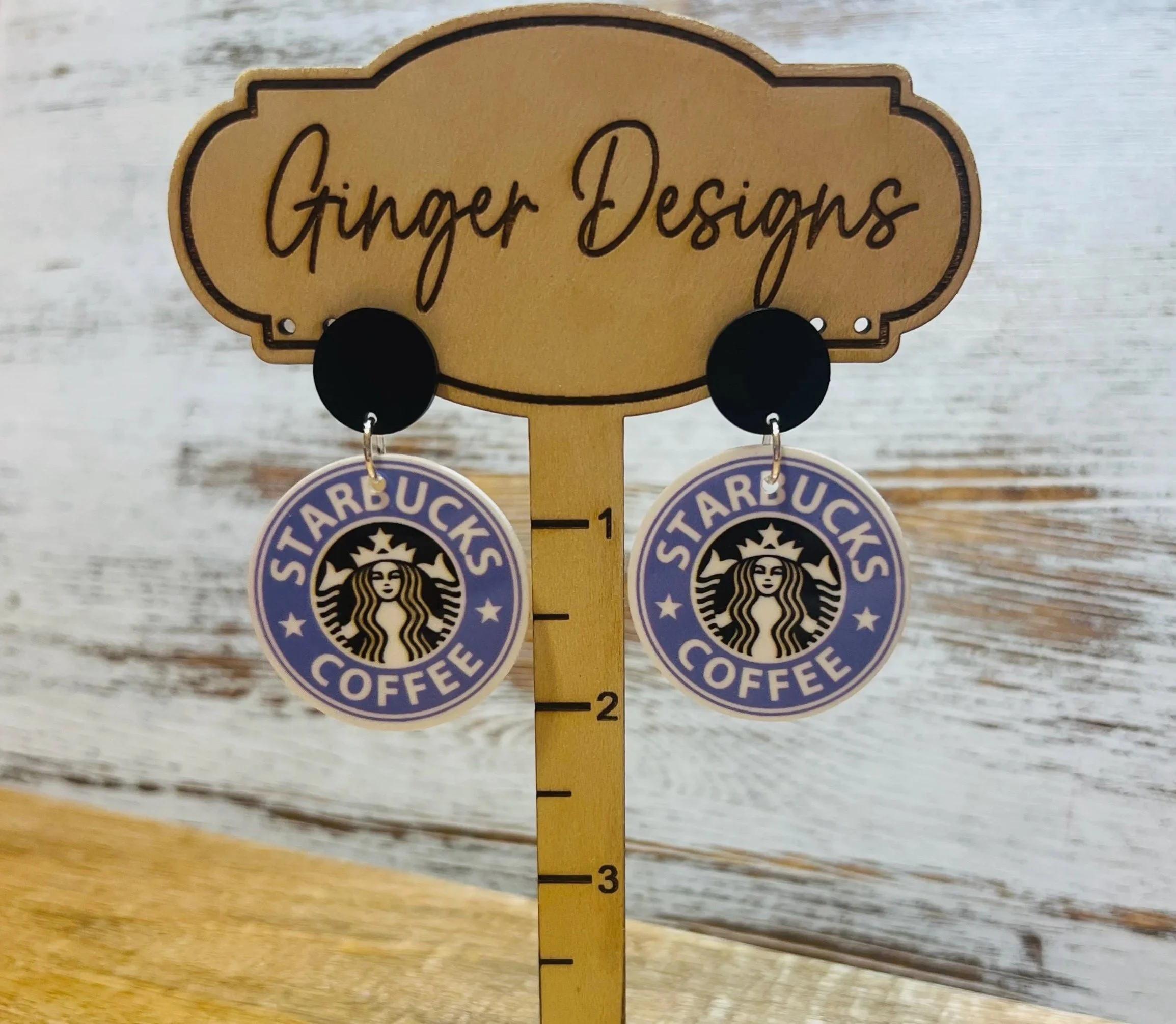 Starbucks Purple Logo Earrings