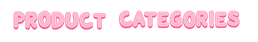 Pink and white text that reads 'Product Categories' on a black background.