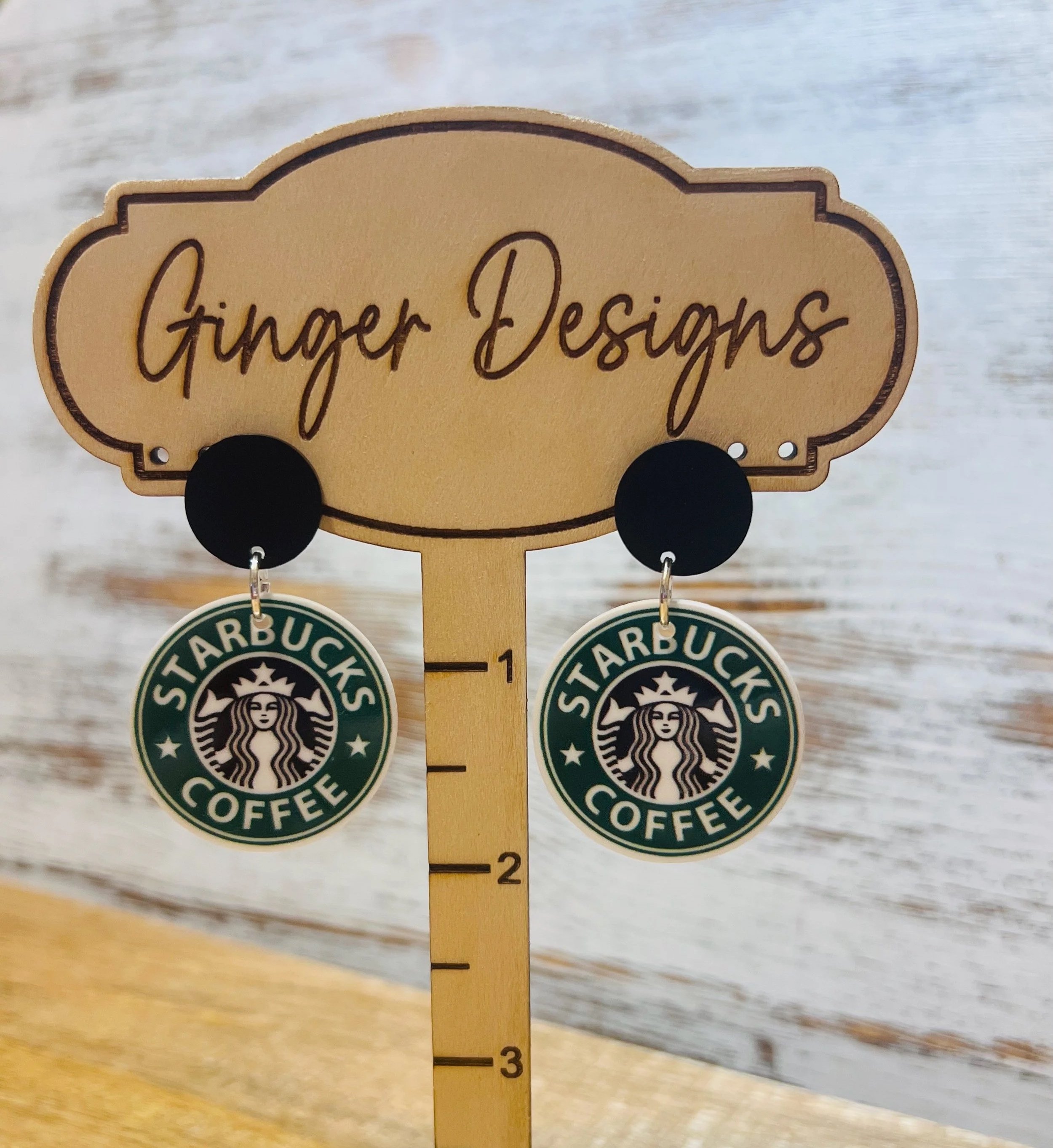 Starbucks Logo Inspired Earrings
