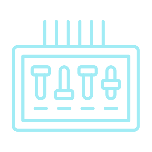 Neon sign of fluorescent test tubes and a beaker