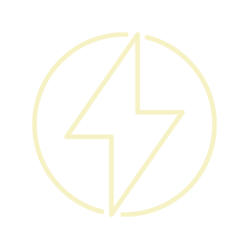 Outline of a lightning bolt inside a circle