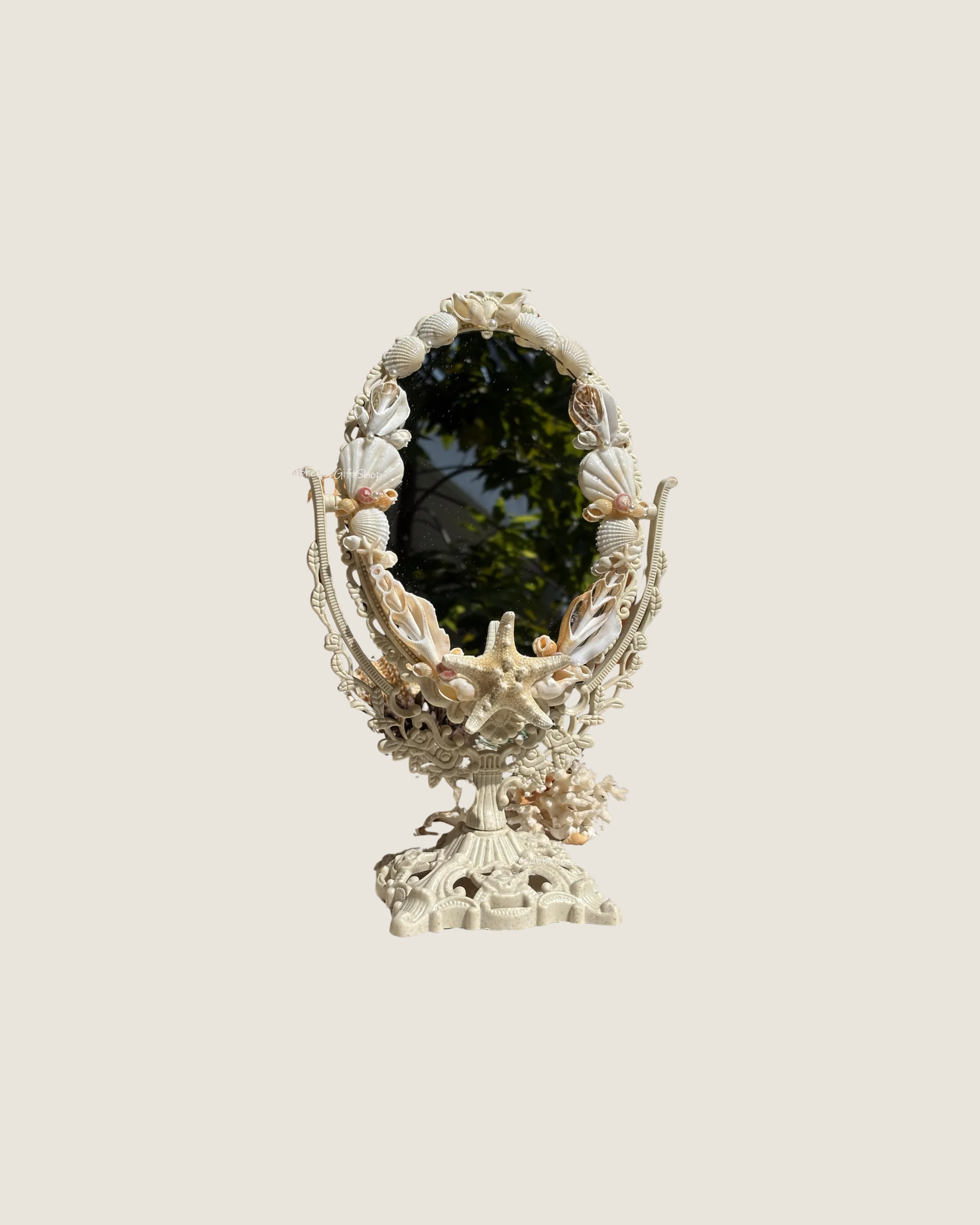 Handmade Seashell Pearl Vanity Mirror | $80
