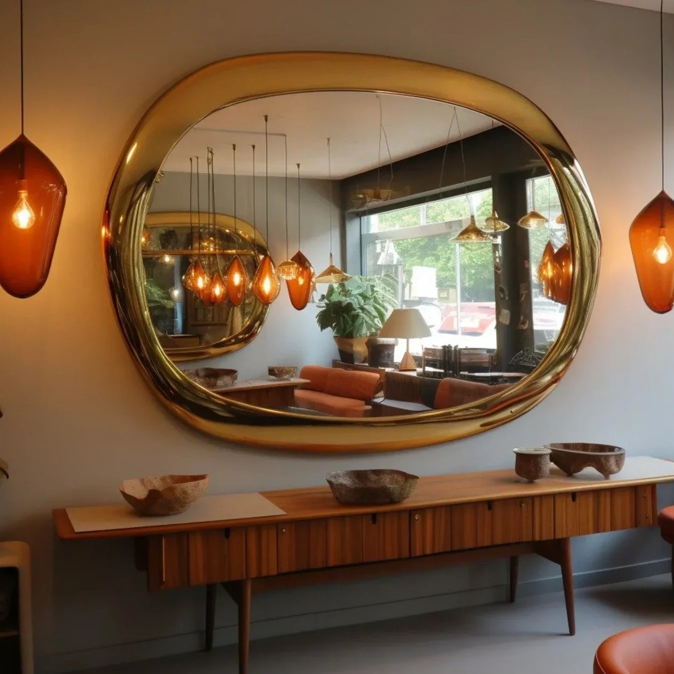 Asymmetric Gold Frame Mirror | $378+