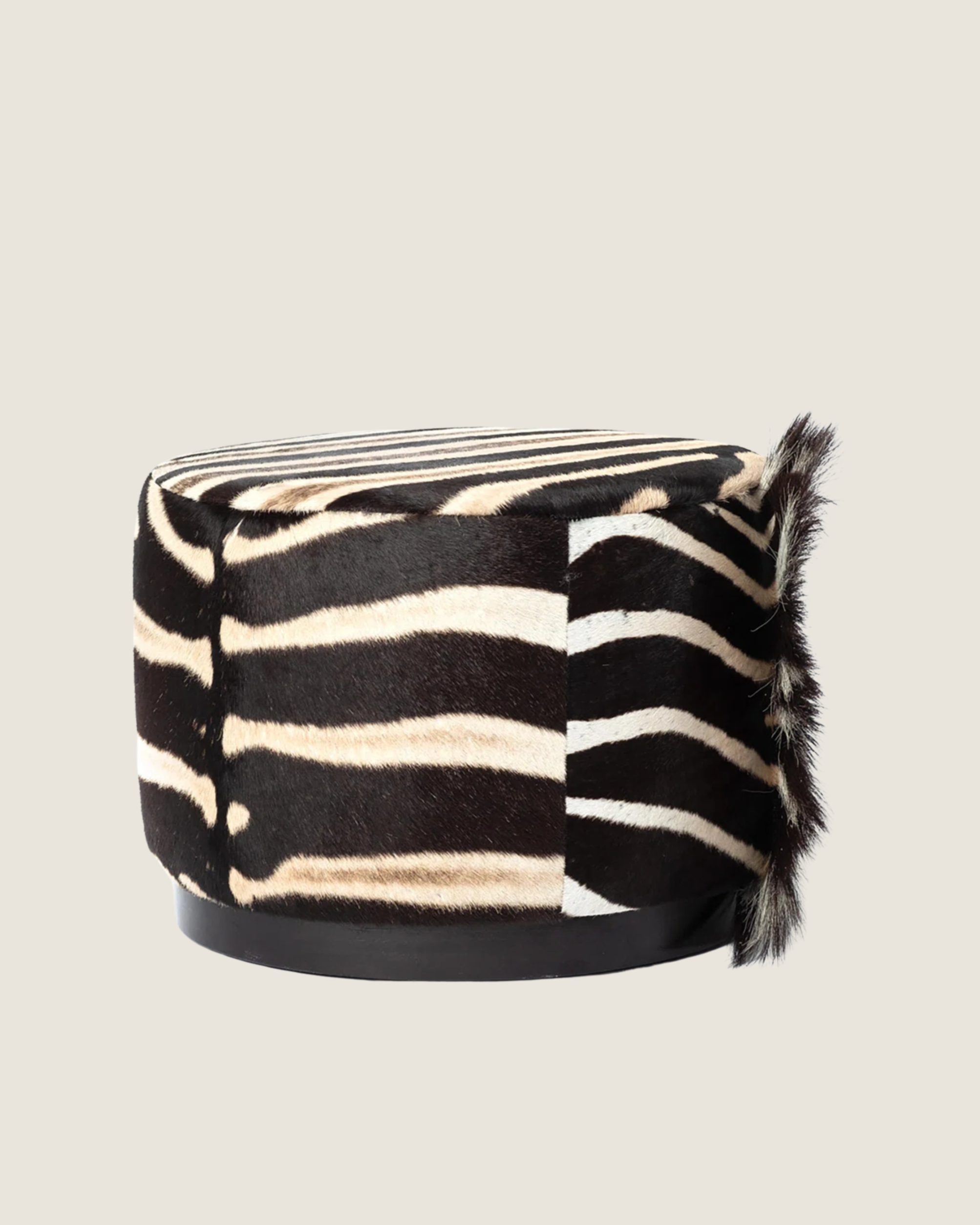 Zebra Round Hide Ottoman | $2,015