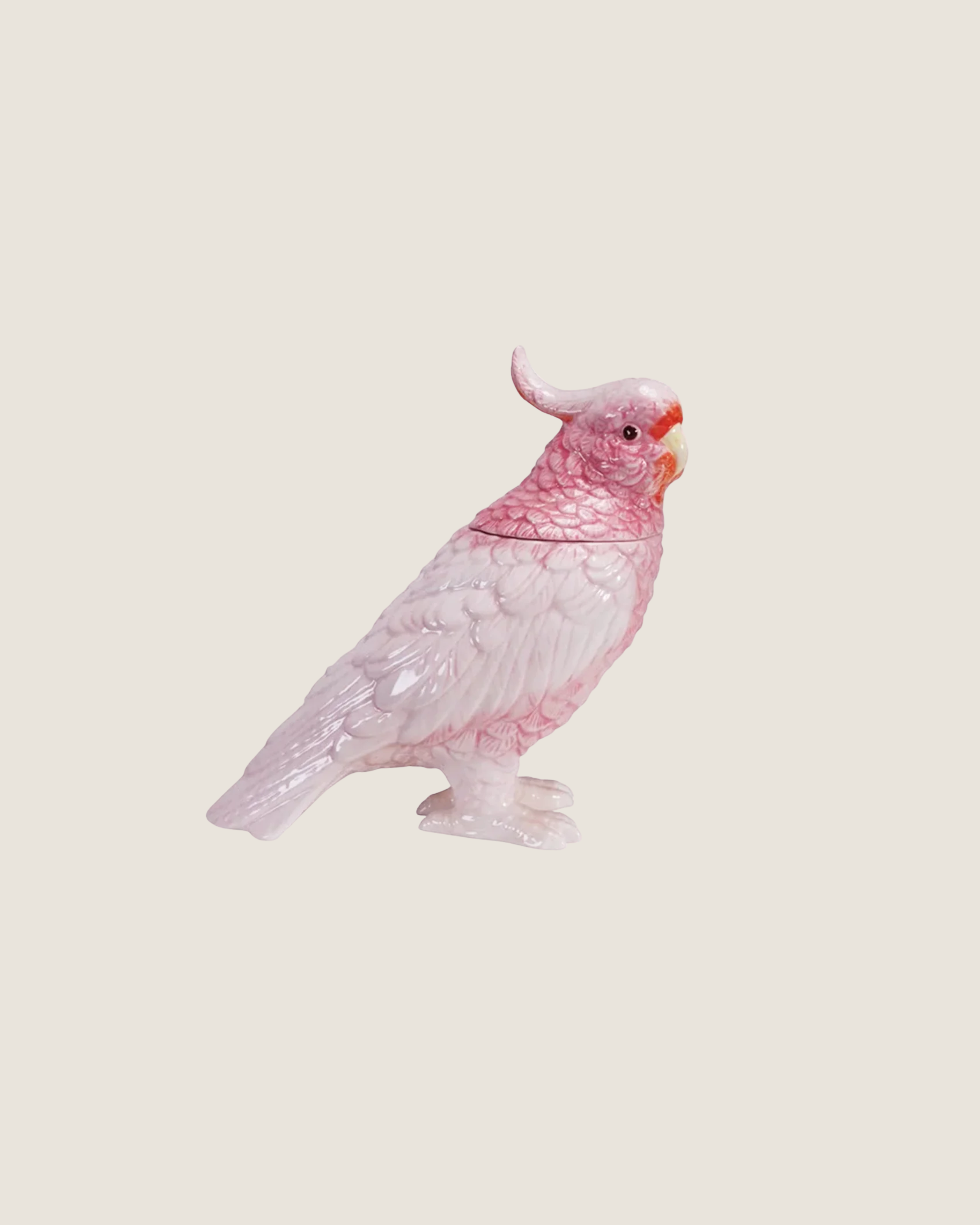 Ceramic Cockatoo Shaped Jar w Lid | $38