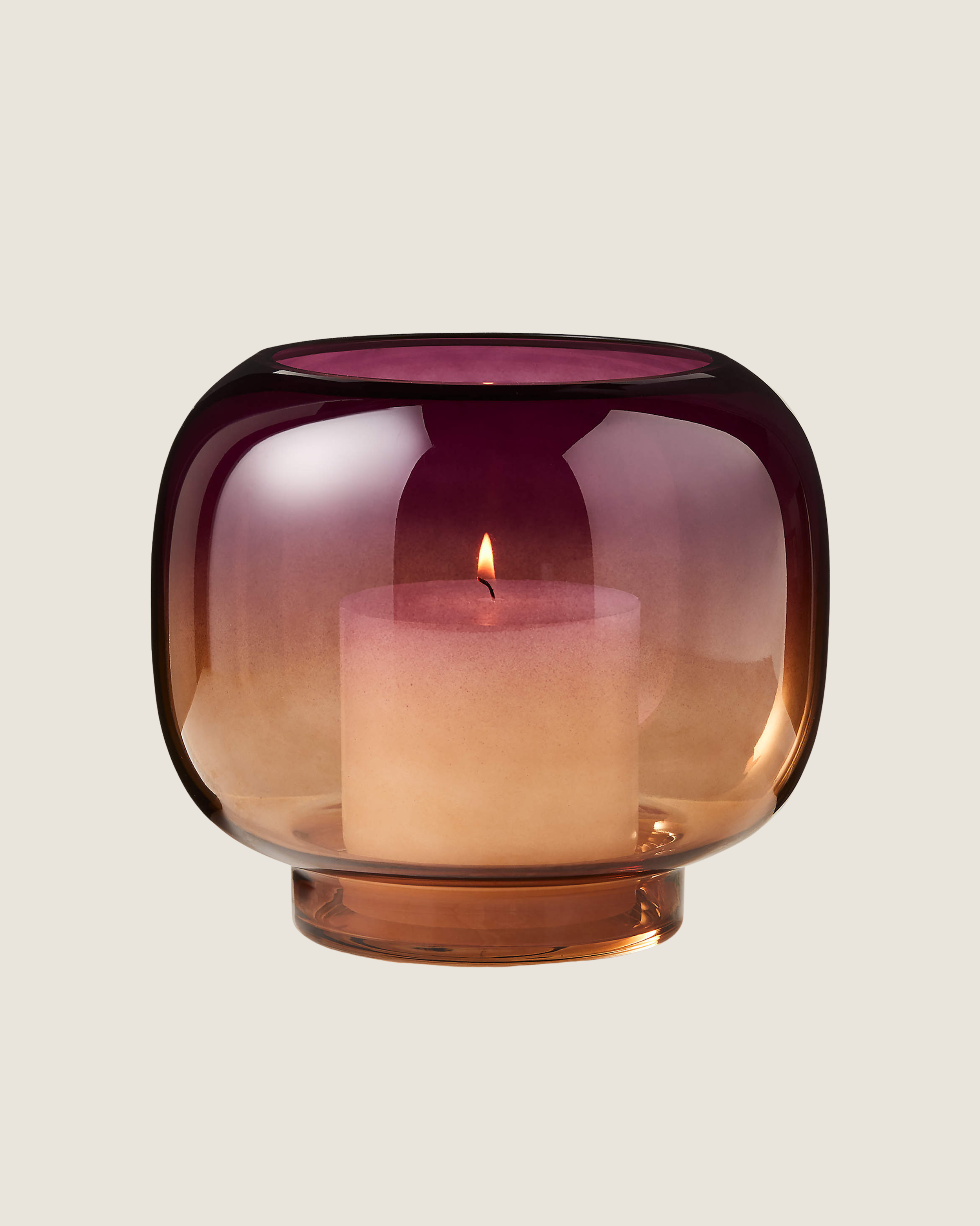 Two-Toned Glass Hurricane Candle Holder | $39