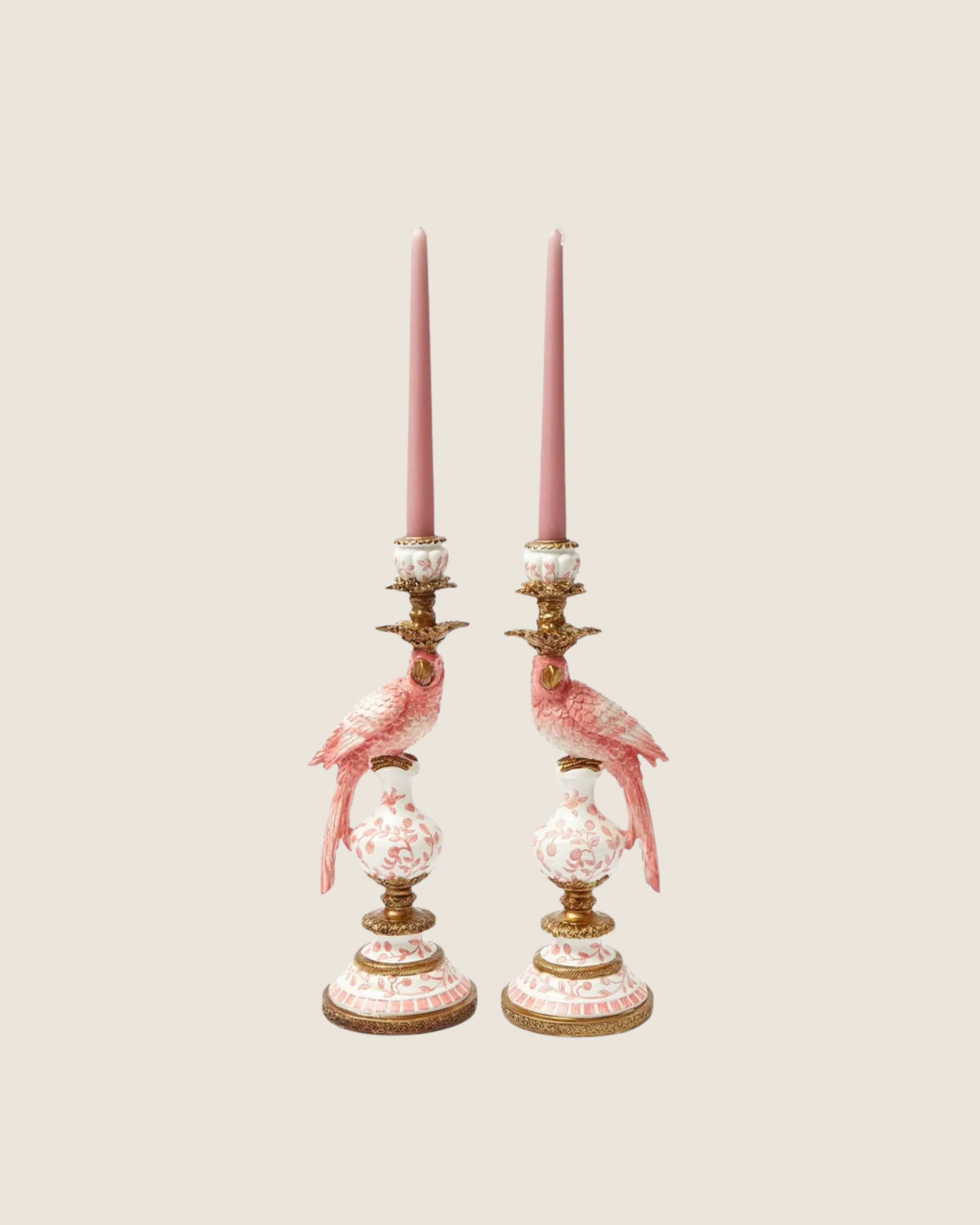 Pink Parrot Candle Holder (Pair) | $218