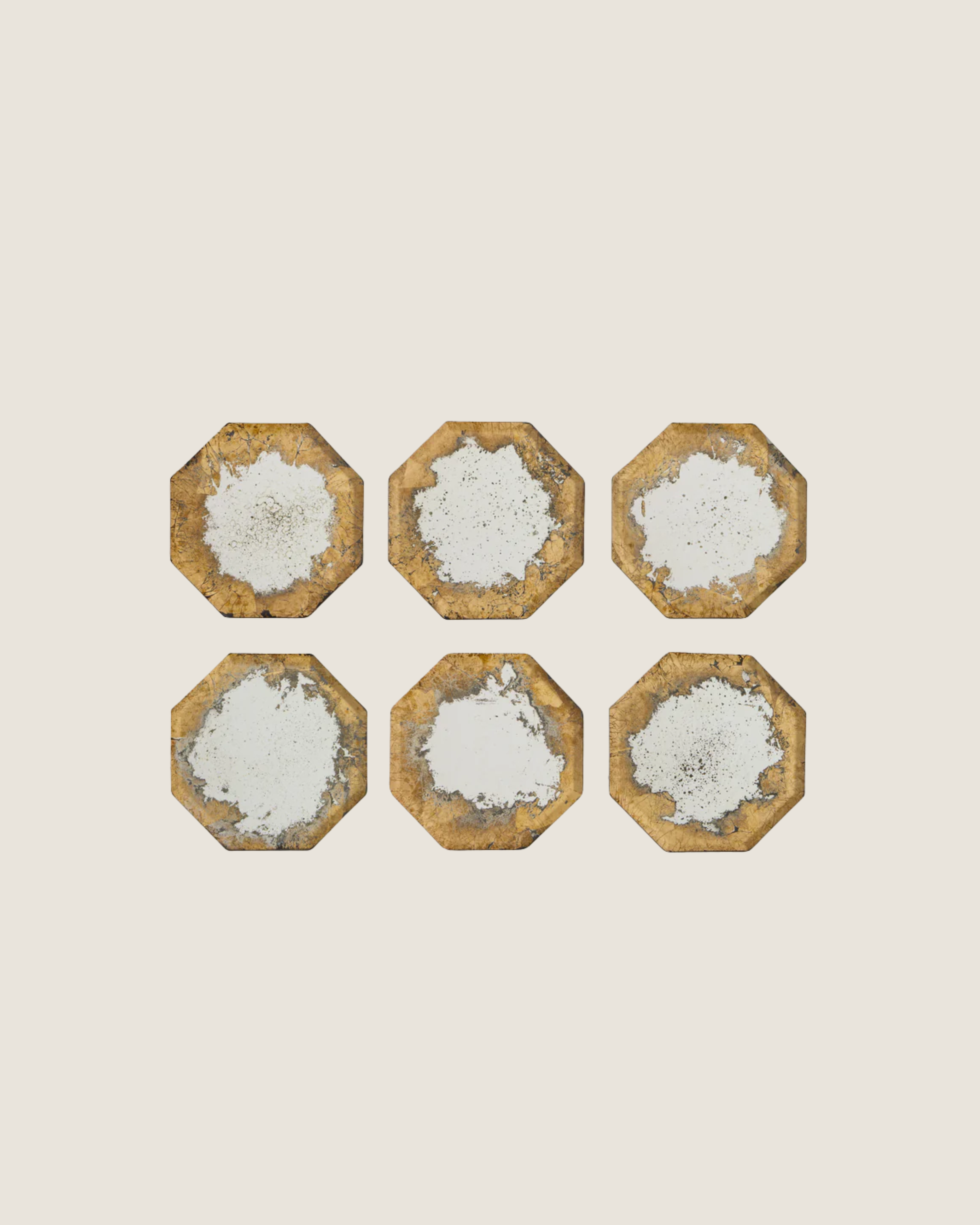 Octo Mirrored Glass Coasters, set of 6 | $198