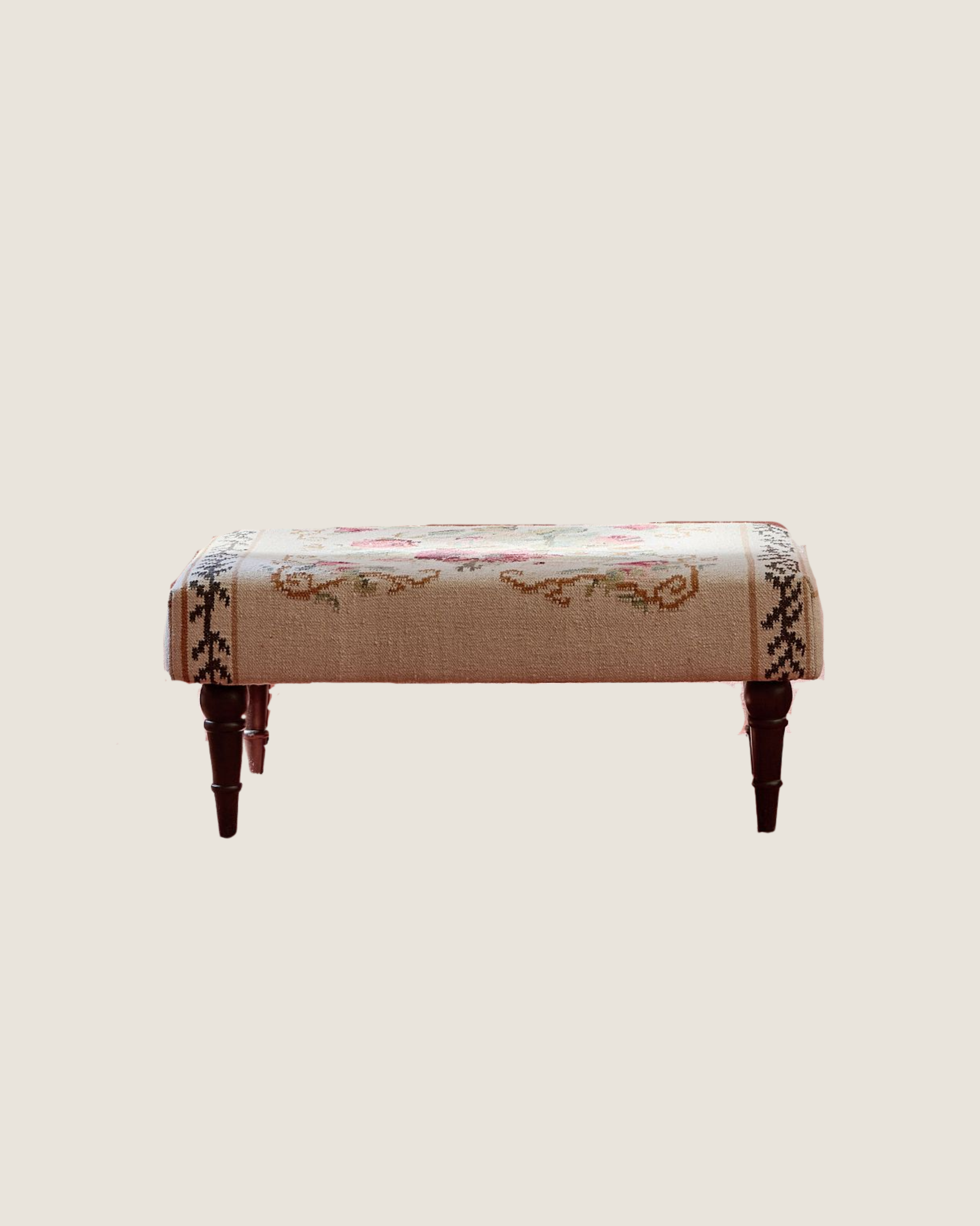Flatweave Floral Ottoman | $99